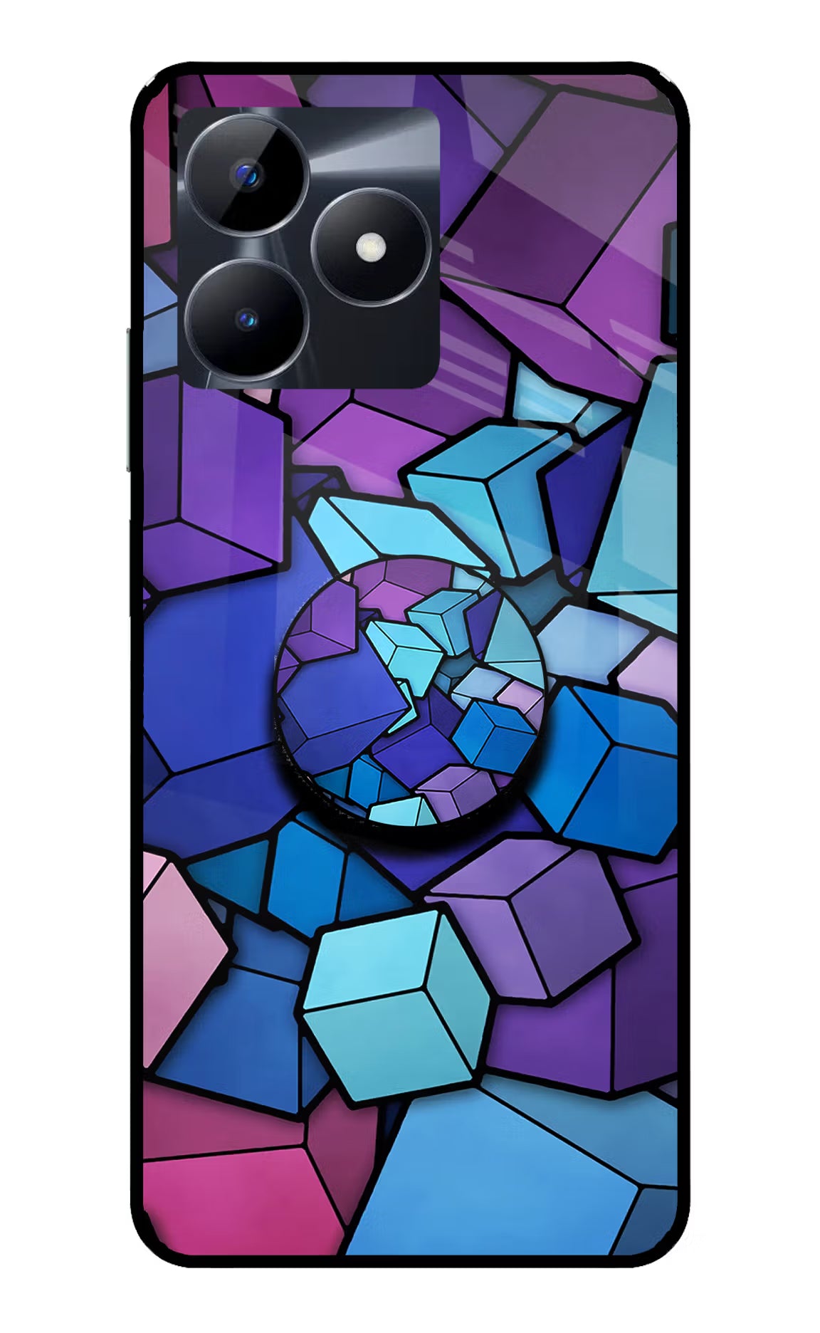 Cubic Abstract Realme C53 Glass Case - Cubic Abstract Realme C53 Glass Case Cubic Abstract Realme C53 Glass Case