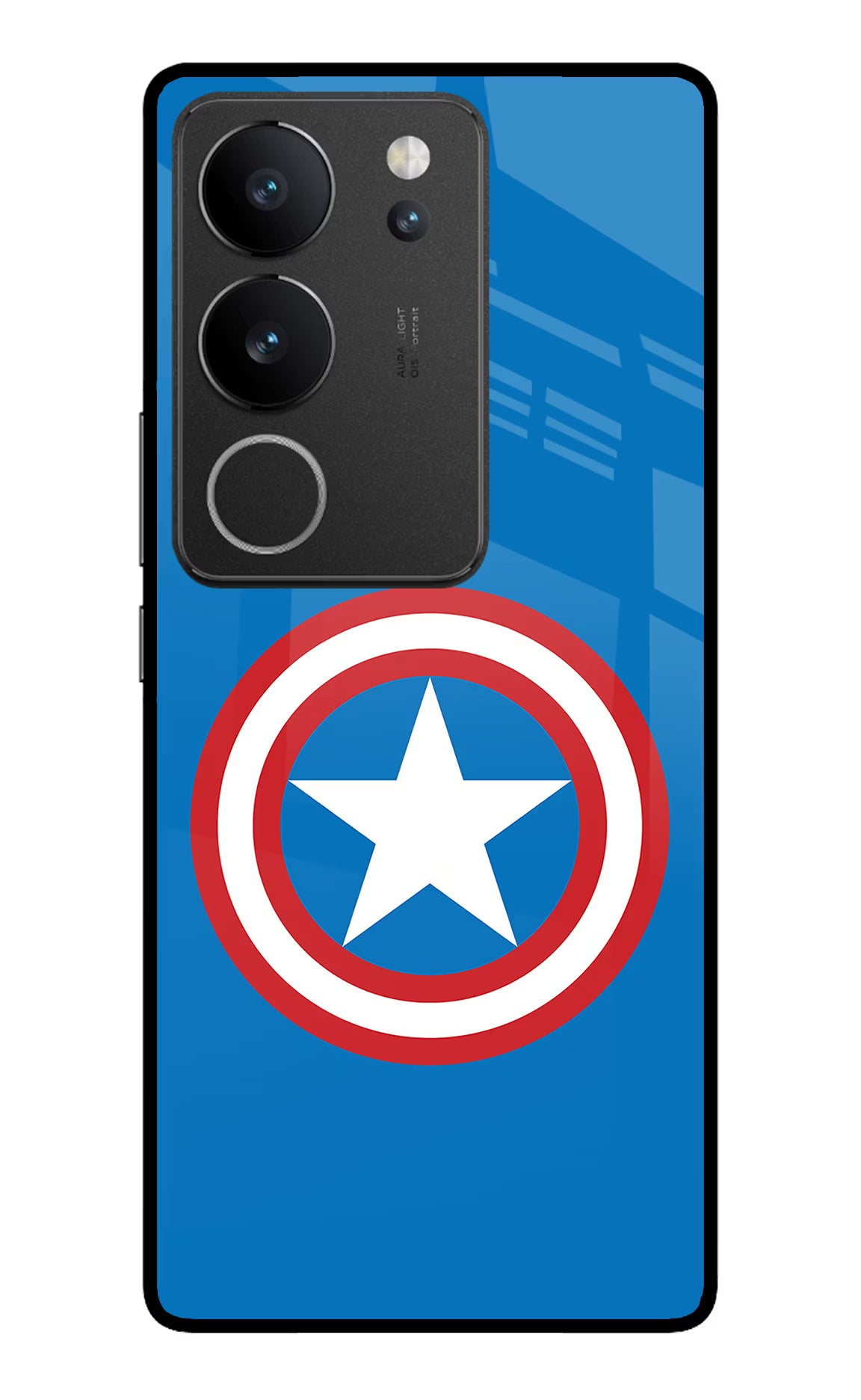 Captain America Logo Vivo V29/V29 Pro Glass Case - Captain America Logo Vivo V29/V29 Pro Glass Case Captain America Logo Vivo V29/V29 Pro Glass Case