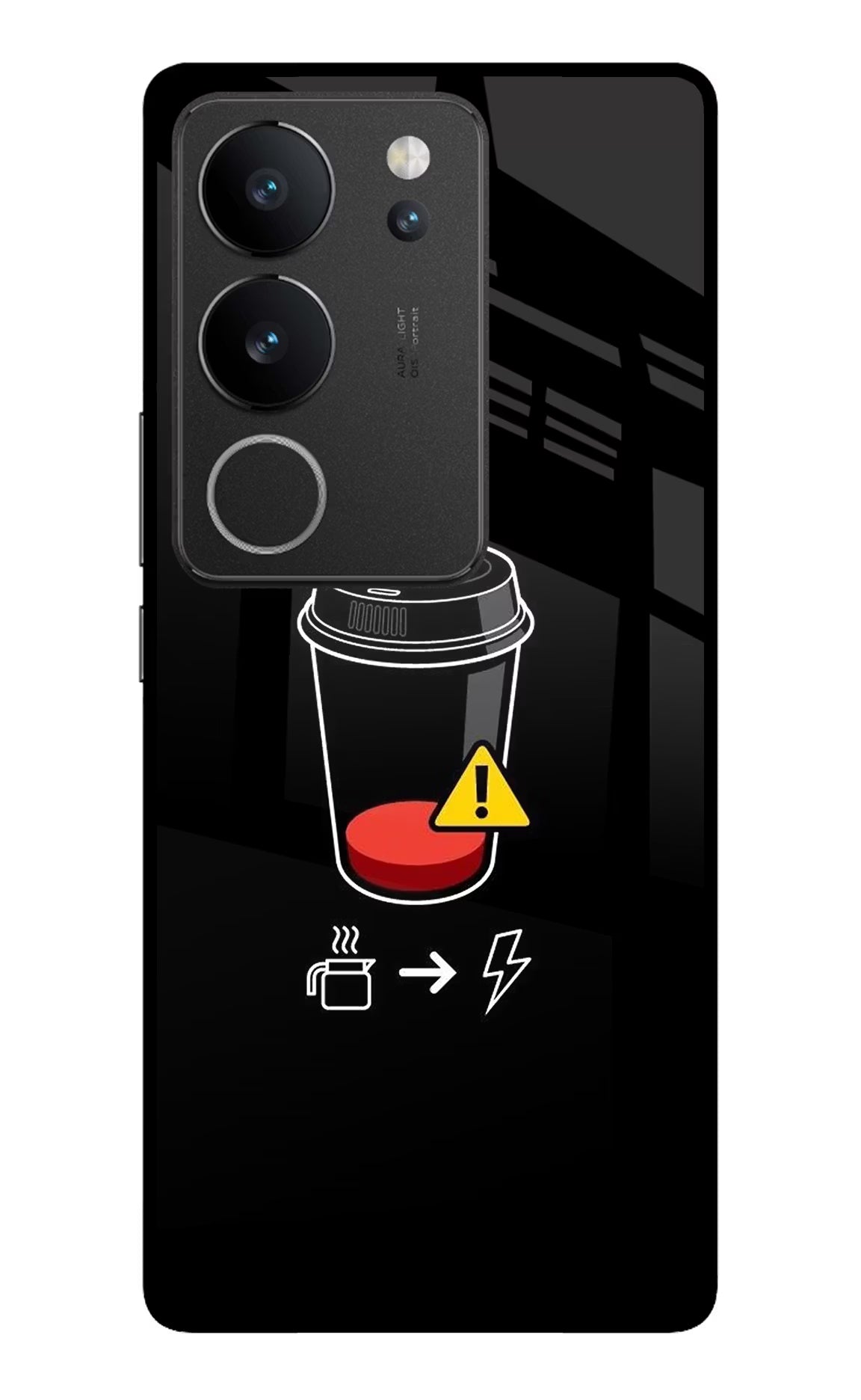 Coffee Vivo V29/V29 Pro Glass Case - Coffee Vivo V29/V29 Pro Glass Case Coffee Vivo V29/V29 Pro Glass Case