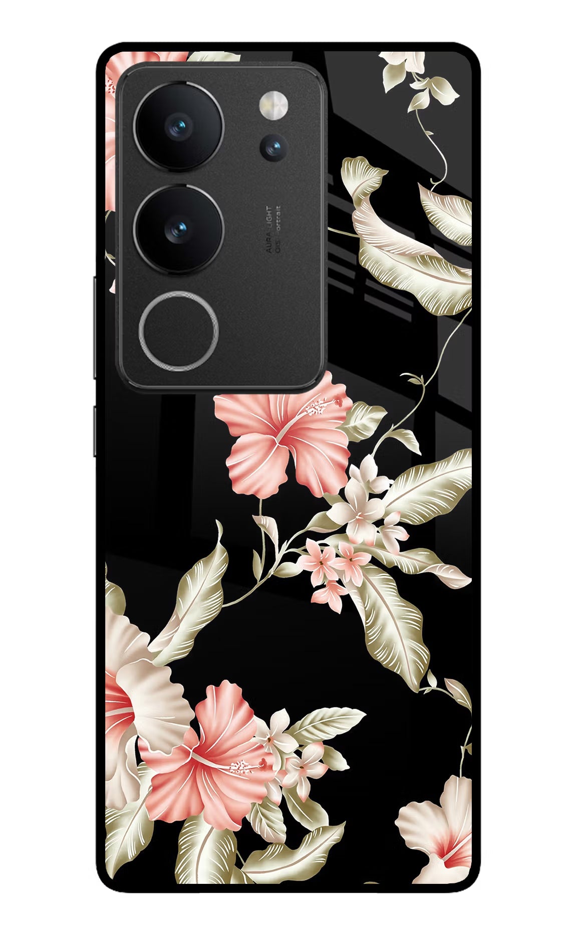 Flowers Vivo V29/V29 Pro Glass Case - Flowers Vivo V29/V29 Pro Glass Case Flowers Vivo V29/V29 Pro Glass Case