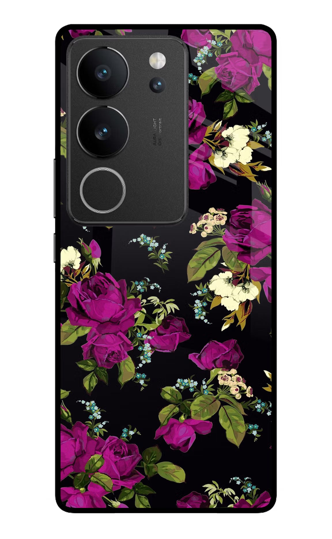 Flowers Vivo V29/V29 Pro Glass Case - Flowers Vivo V29/V29 Pro Glass Case Flowers Vivo V29/V29 Pro Glass Case