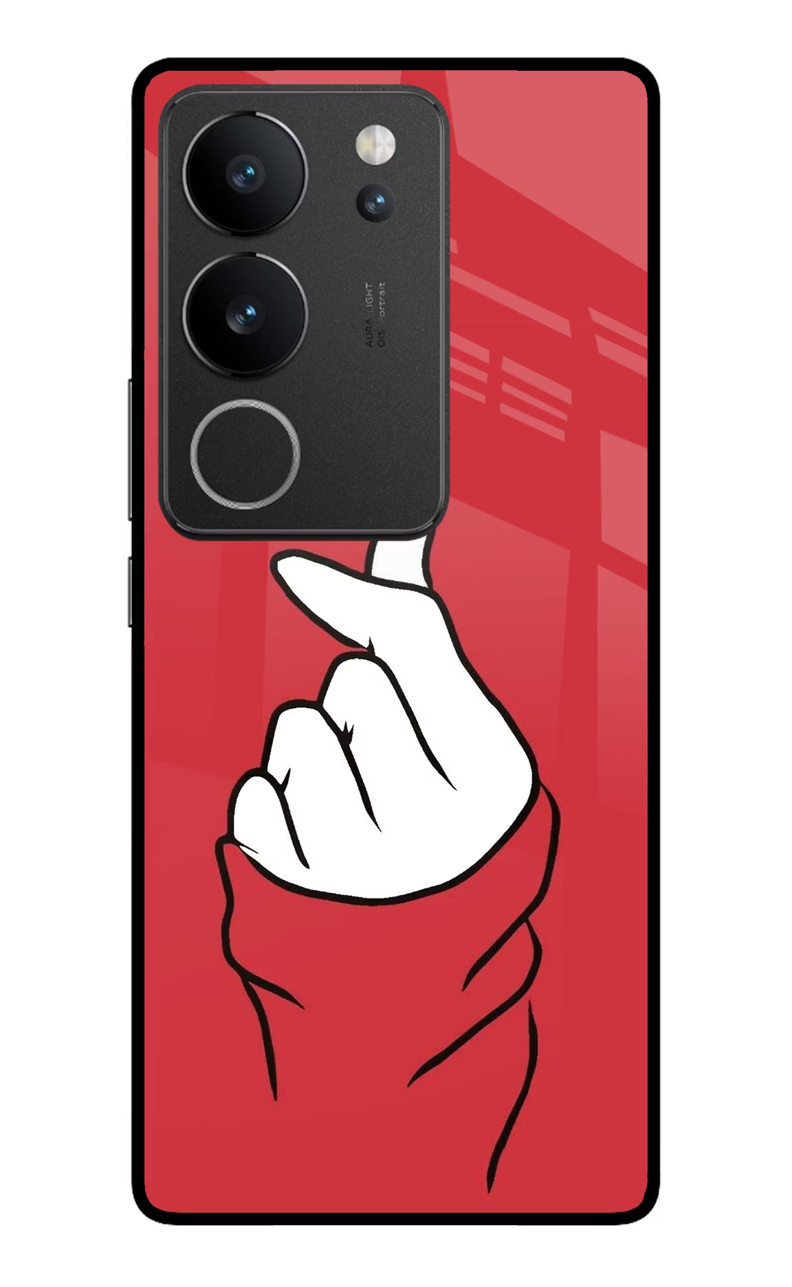 Korean Love Sign Vivo V29/V29 Pro Glass Case - Korean Love Sign Vivo V29/V29 Pro Glass Case Korean Love Sign Vivo V29/V29 Pro Glass Case
