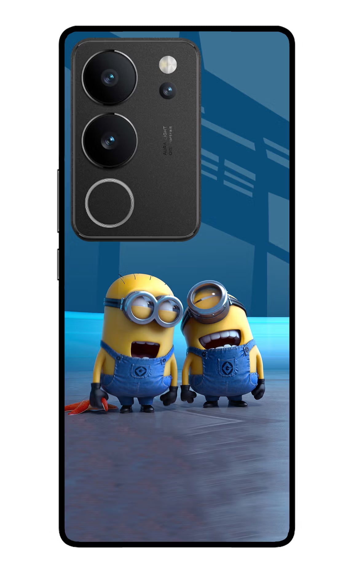 Minion Laughing Vivo V29/V29 Pro Glass Case - Minion Laughing Vivo V29/V29 Pro Glass Case Minion Laughing Vivo V29/V29 Pro Glass Case