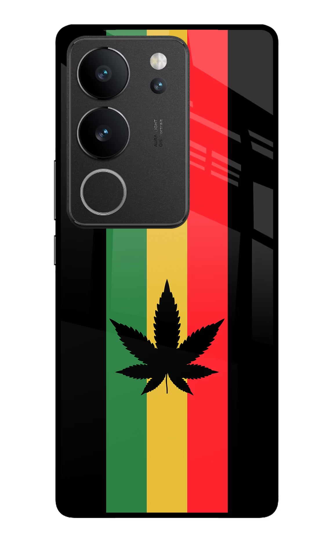 Weed Flag Vivo V29/V29 Pro Glass Case - Weed Flag Vivo V29/V29 Pro Glass Case Weed Flag Vivo V29/V29 Pro Glass Case