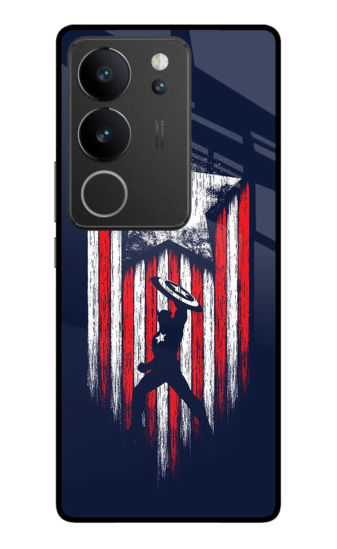 Captain America Marvel Art Vivo V29/V29 Pro Glass Case - Captain America Marvel Art Vivo V29/V29 Pro Glass Case Captain America Marvel Art Vivo V29/V29 Pro Glass Case