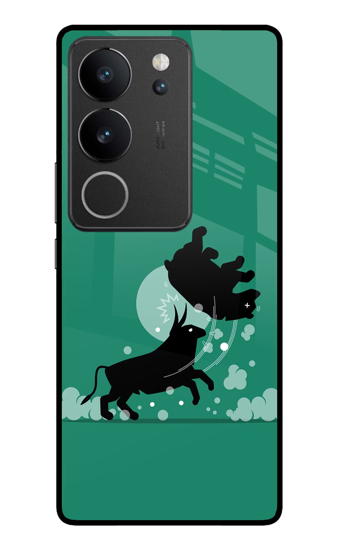 Bull Conqueror Vivo V29/V29 Pro Glass Case - Bull Conqueror Vivo V29/V29 Pro Glass Case Bull Conqueror Vivo V29/V29 Pro Glass Case