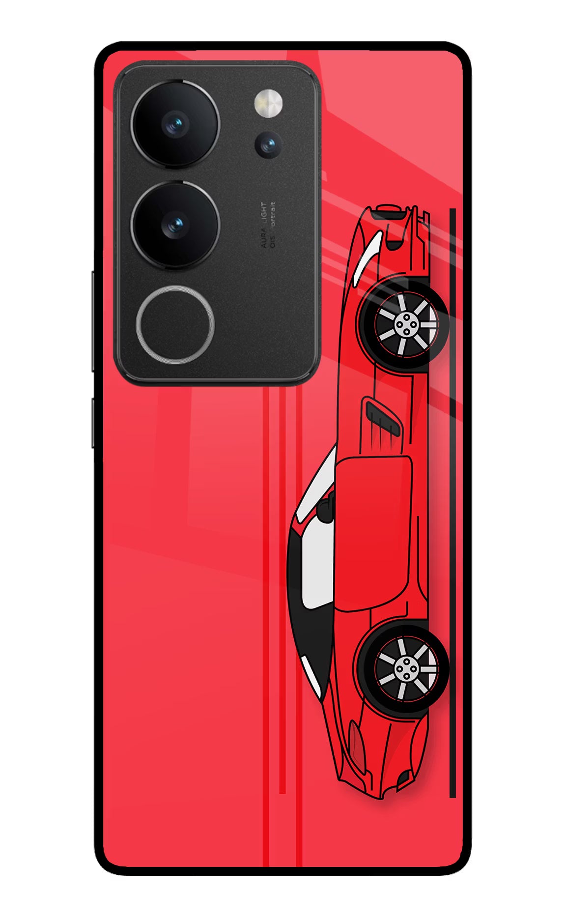 Red Velocity Vivo V29/V29 Pro Glass Case - Red Velocity Vivo V29/V29 Pro Glass Case Red Velocity Vivo V29/V29 Pro Glass Case
