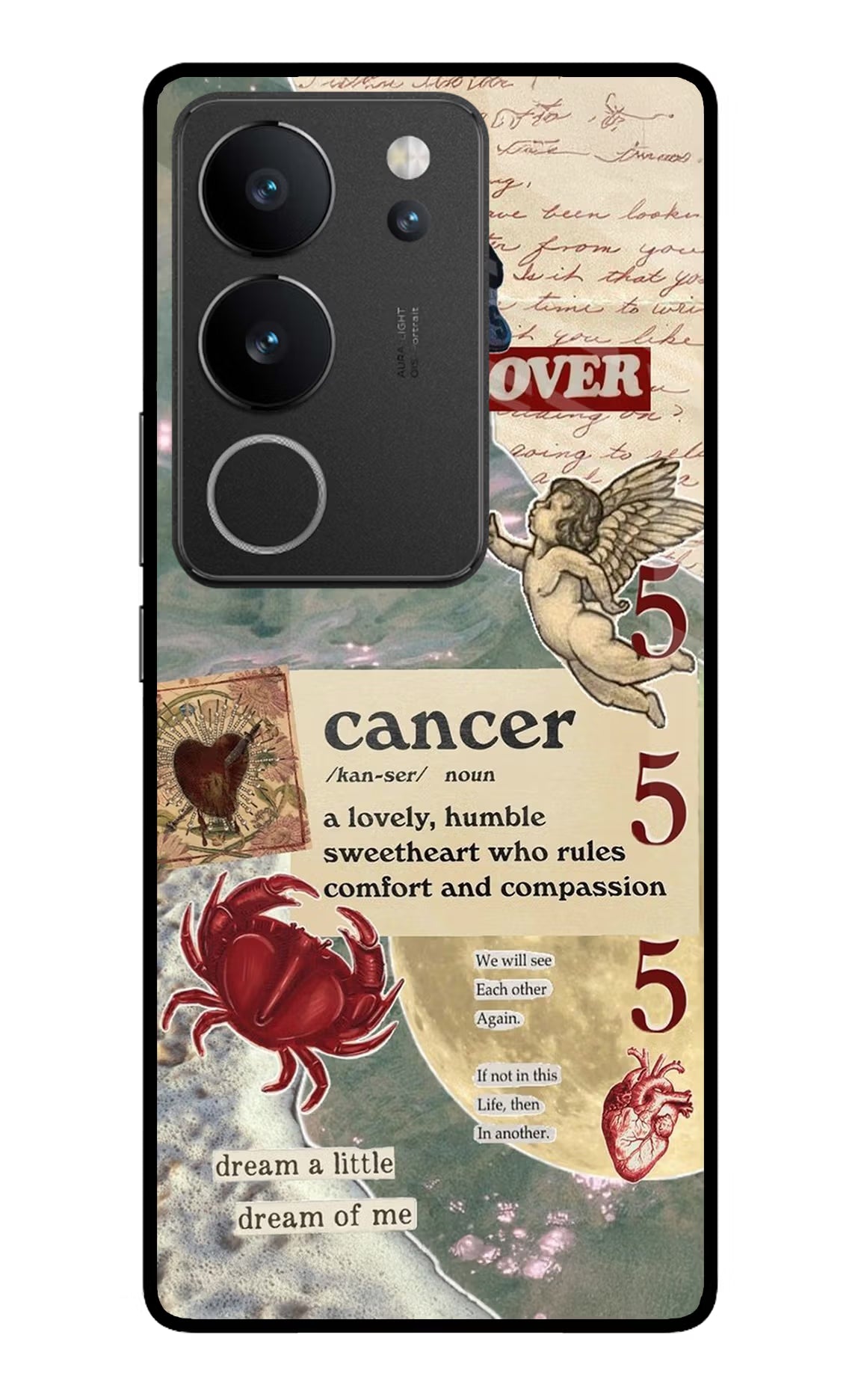 Cancer Zodiac Vivo V29/V29 Pro Glass Case - Cancer Zodiac Vivo V29/V29 Pro Glass Case Cancer Zodiac Vivo V29/V29 Pro Glass Case