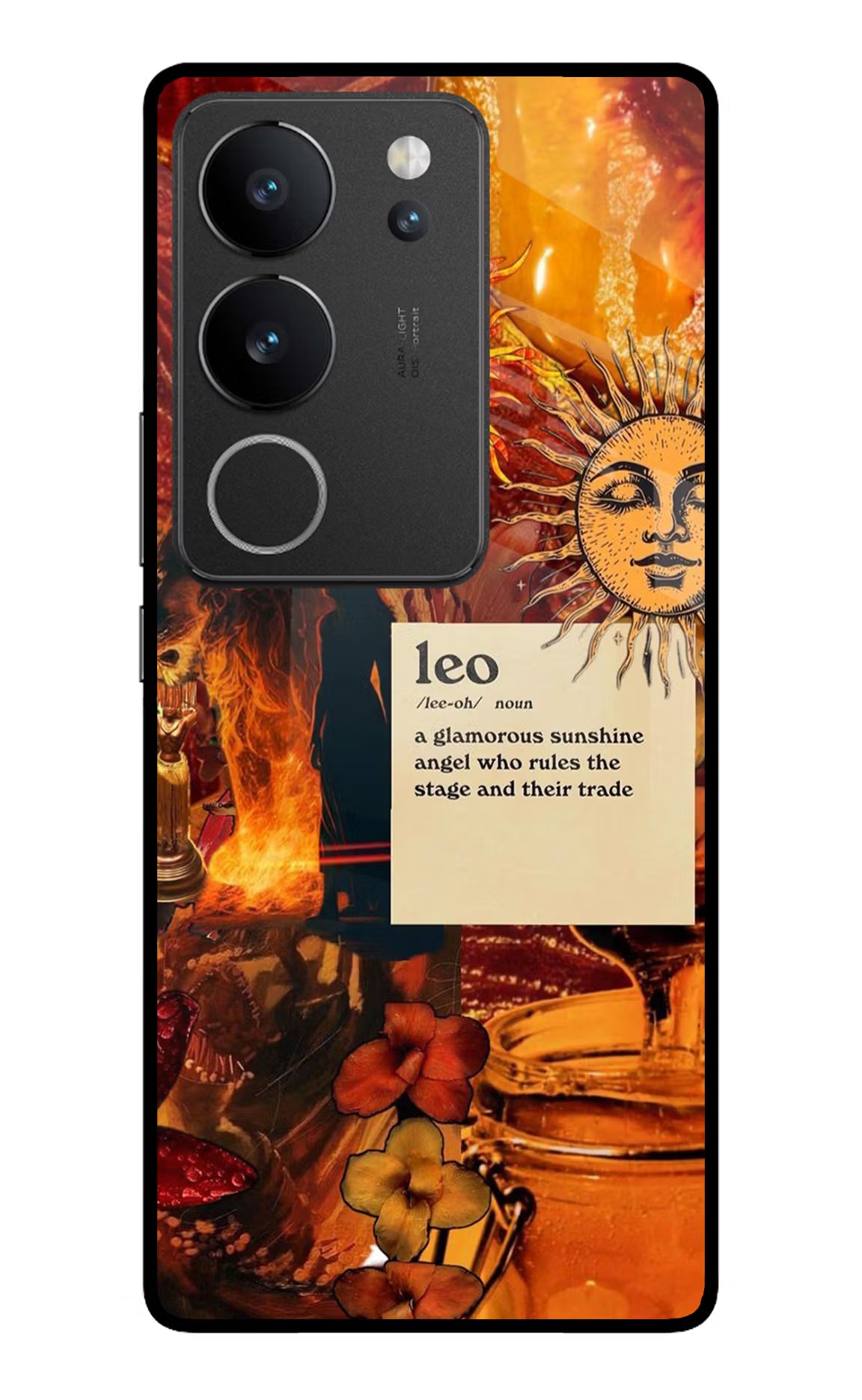 Leo Zodiac Vivo V29/V29 Pro Glass Case - Leo Zodiac Vivo V29/V29 Pro Glass Case Leo Zodiac Vivo V29/V29 Pro Glass Case