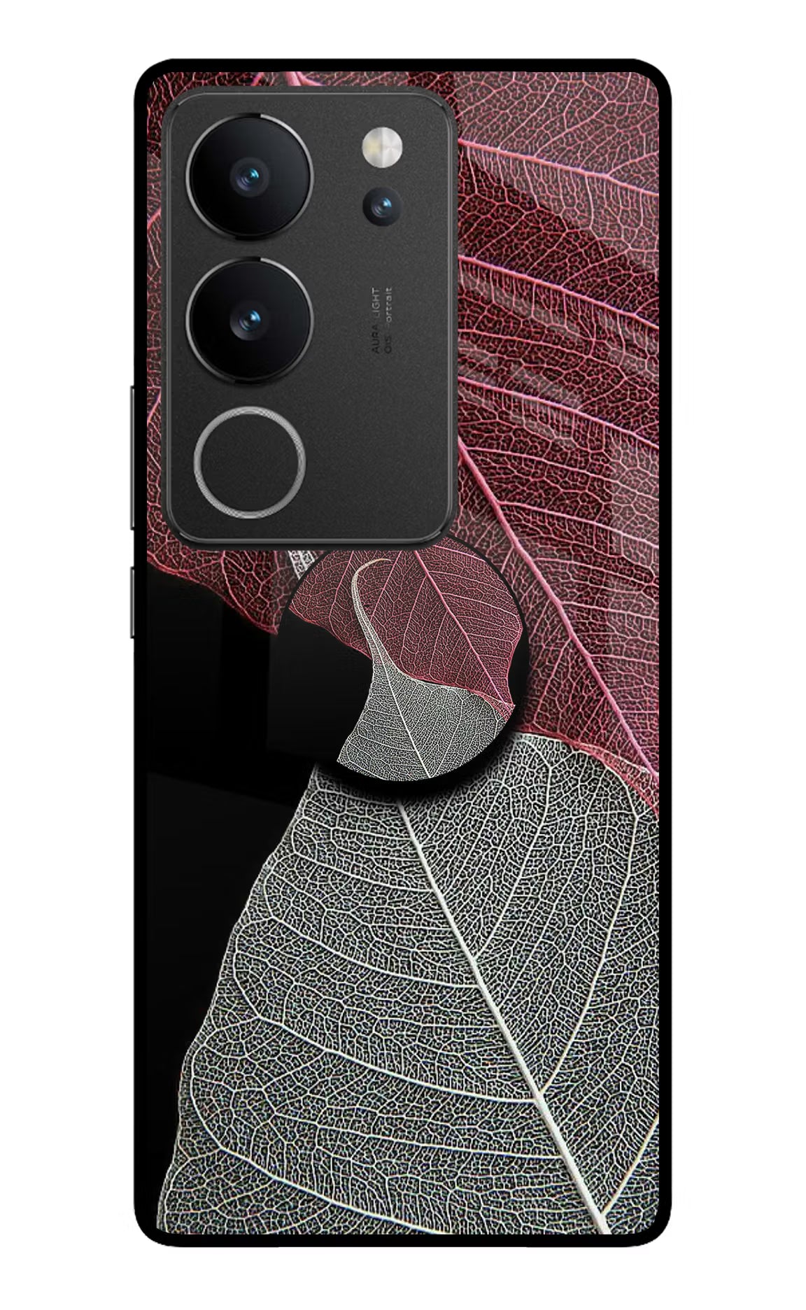 Leaf Pattern Vivo V29/V29 Pro Glass Case - Leaf Pattern Vivo V29/V29 Pro Glass Case Leaf Pattern Vivo V29/V29 Pro Glass Case