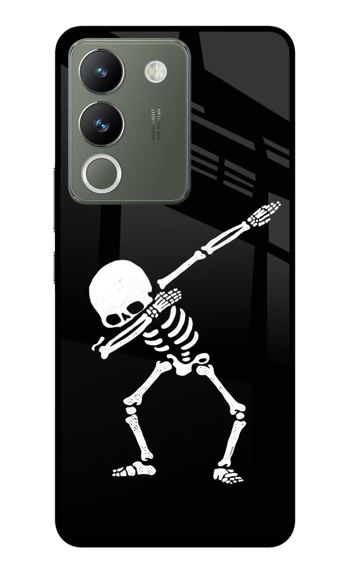 Dabbing Skeleton Art Vivo Y200 5G Glass Case - Dabbing Skeleton Art Vivo Y200 5G Glass Case Dabbing Skeleton Art Vivo Y200 5G Glass Case