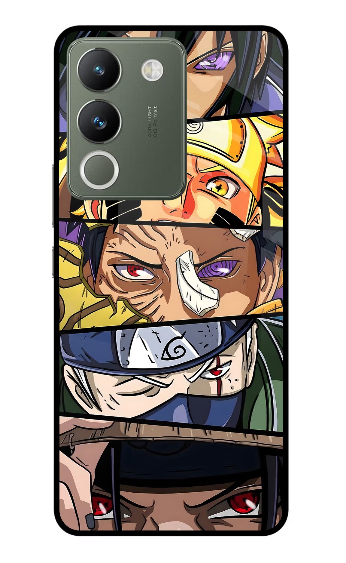 Naruto Character Vivo Y200 5G Glass Case - Naruto Character Vivo Y200 5G Glass Case Naruto Character Vivo Y200 5G Glass Case