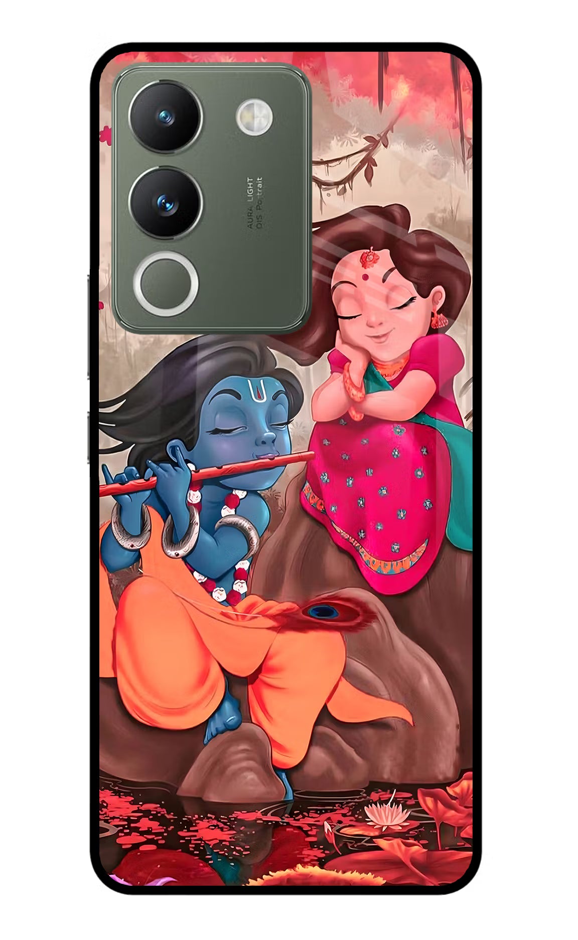 Radhe Krishna Vivo Y200 5G Glass Case - Radhe Krishna Vivo Y200 5G Glass Case Radhe Krishna Vivo Y200 5G Glass Case