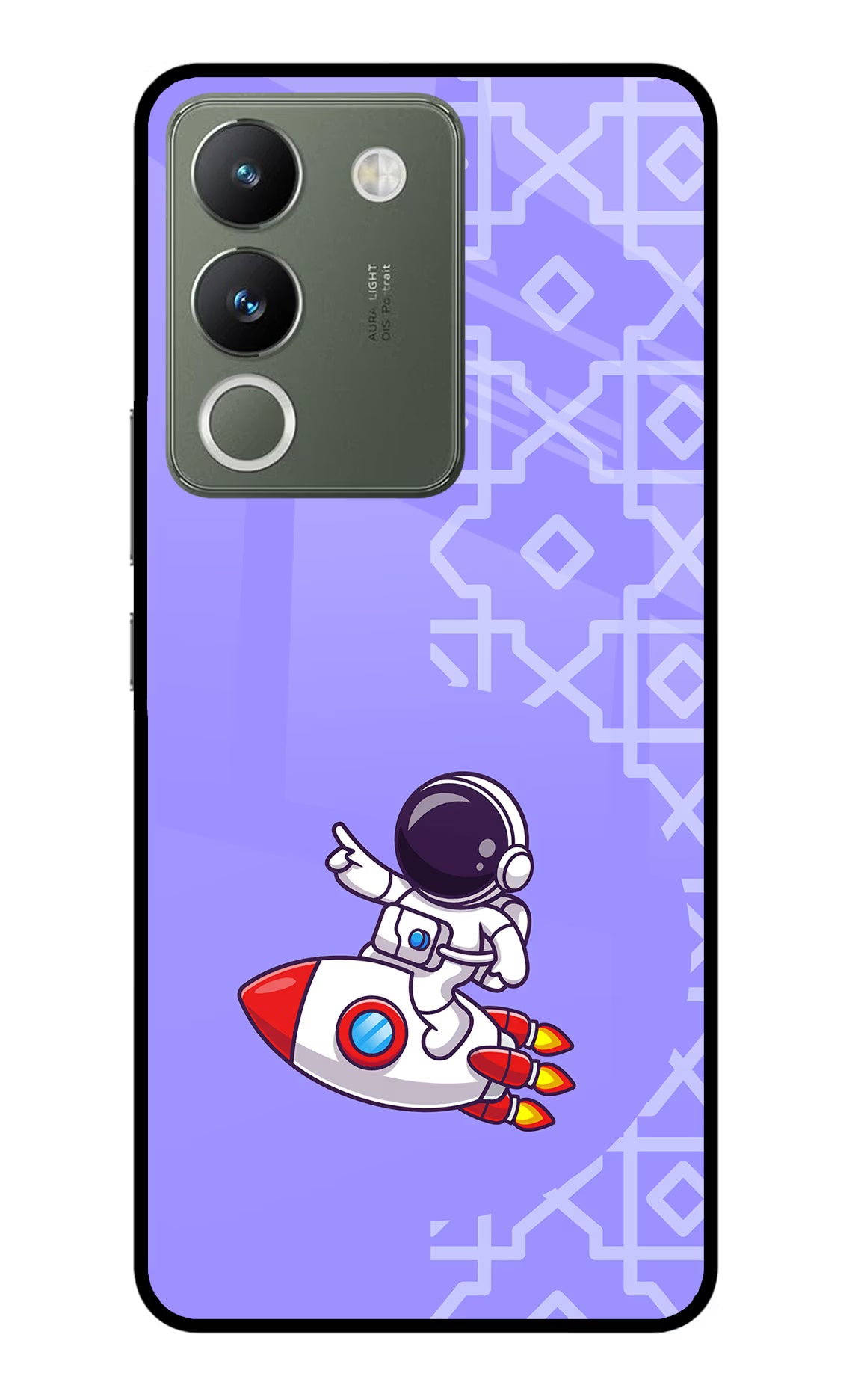 Cute Astronaut Vivo Y200 5G Glass Case - Cute Astronaut Vivo Y200 5G Glass Case Cute Astronaut Vivo Y200 5G Glass Case