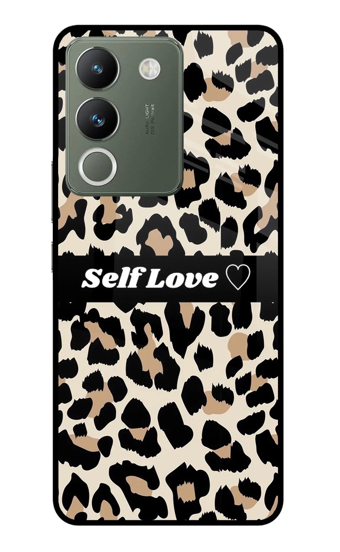 Leopard Print Self Love Vivo Y200 5G Glass Case - Leopard Print Self Love Vivo Y200 5G Glass Case Leopard Print Self Love Vivo Y200 5G Glass Case