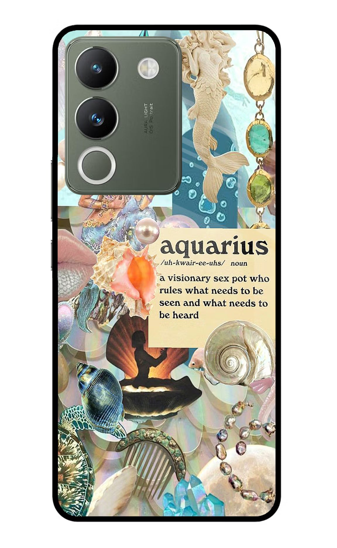 Aquarius Zodiac Vivo Y200 5G Glass Case - Aquarius Zodiac Vivo Y200 5G Glass Case Aquarius Zodiac Vivo Y200 5G Glass Case