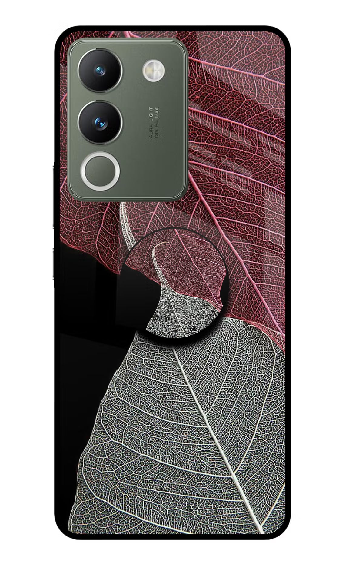 Leaf Pattern Vivo Y200 5G Glass Case - Leaf Pattern Vivo Y200 5G Glass Case Leaf Pattern Vivo Y200 5G Glass Case