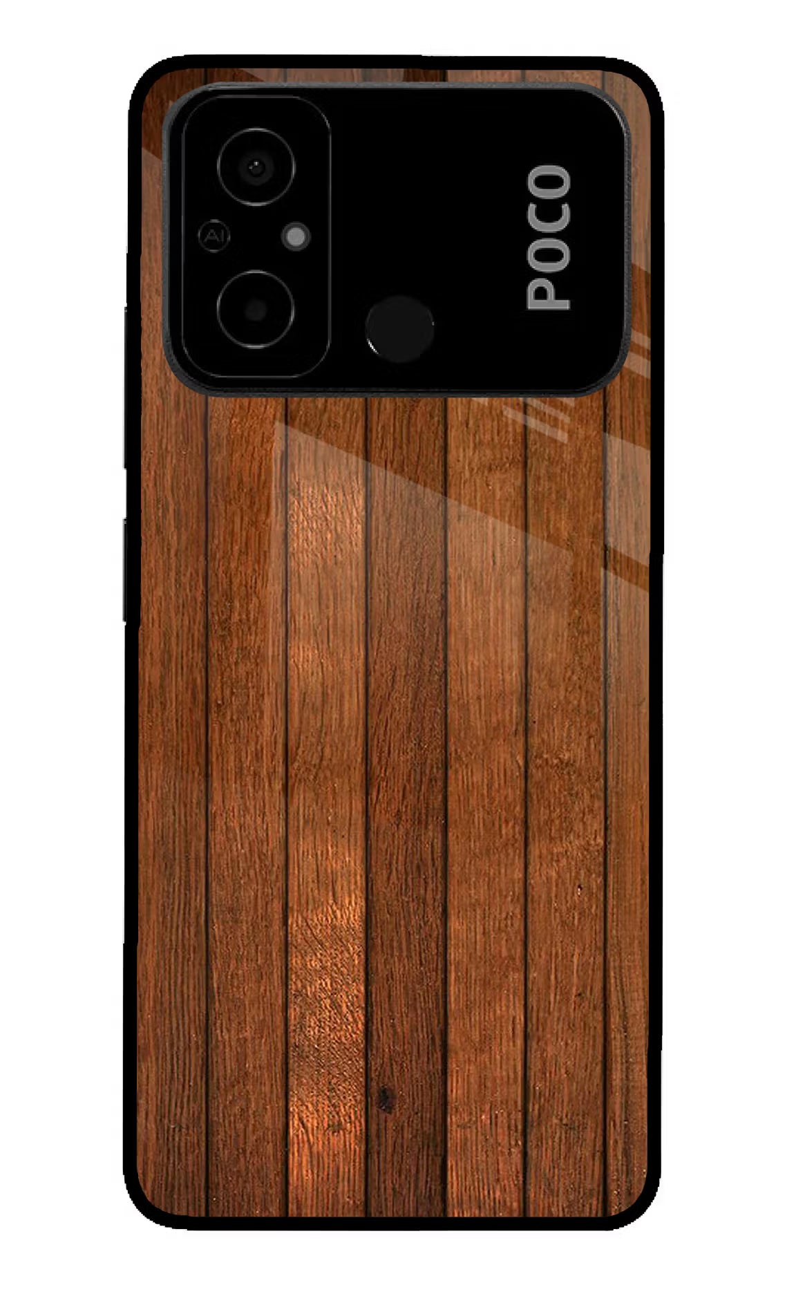 Wooden Artwork Bands Poco C55 Glass Case - Wooden Artwork Bands Poco C55 Glass Case Wooden Artwork Bands Poco C55 Glass Case