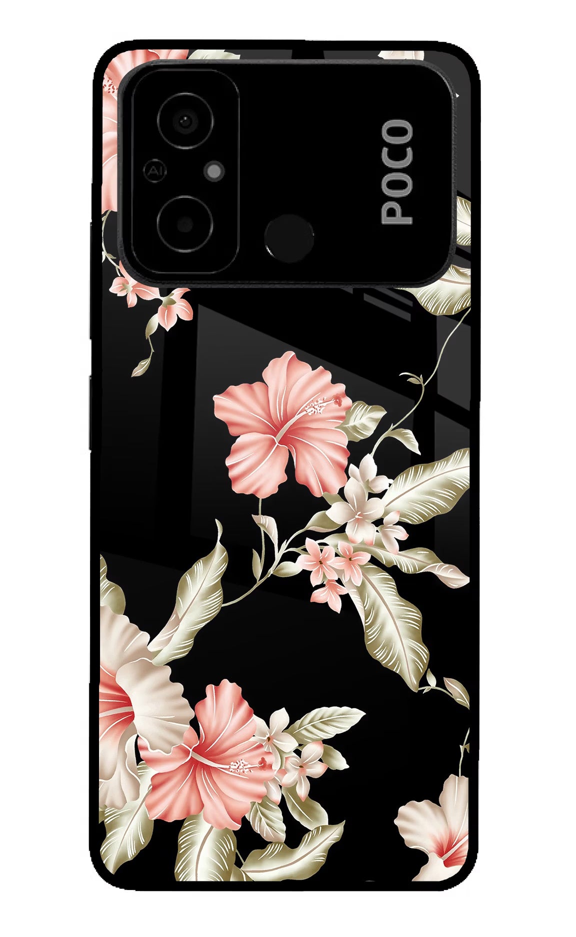 Flowers Poco C55 Glass Case - Flowers Poco C55 Glass Case Flowers Poco C55 Glass Case