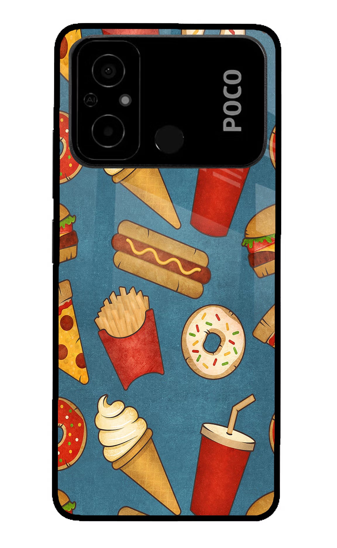 Foodie Poco C55 Glass Case - Foodie Poco C55 Glass Case Foodie Poco C55 Glass Case