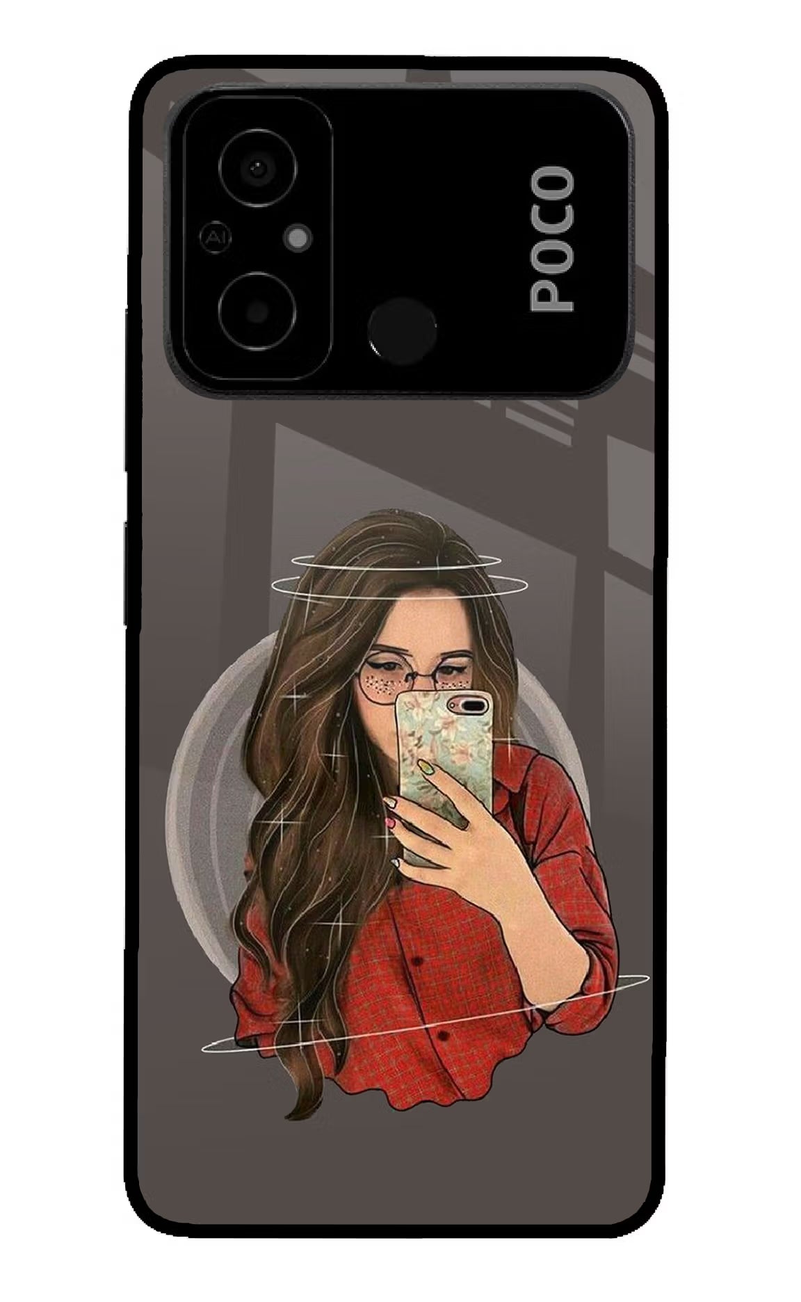 Selfie Queen Poco C55 Glass Case - Selfie Queen Poco C55 Glass Case Selfie Queen Poco C55 Glass Case