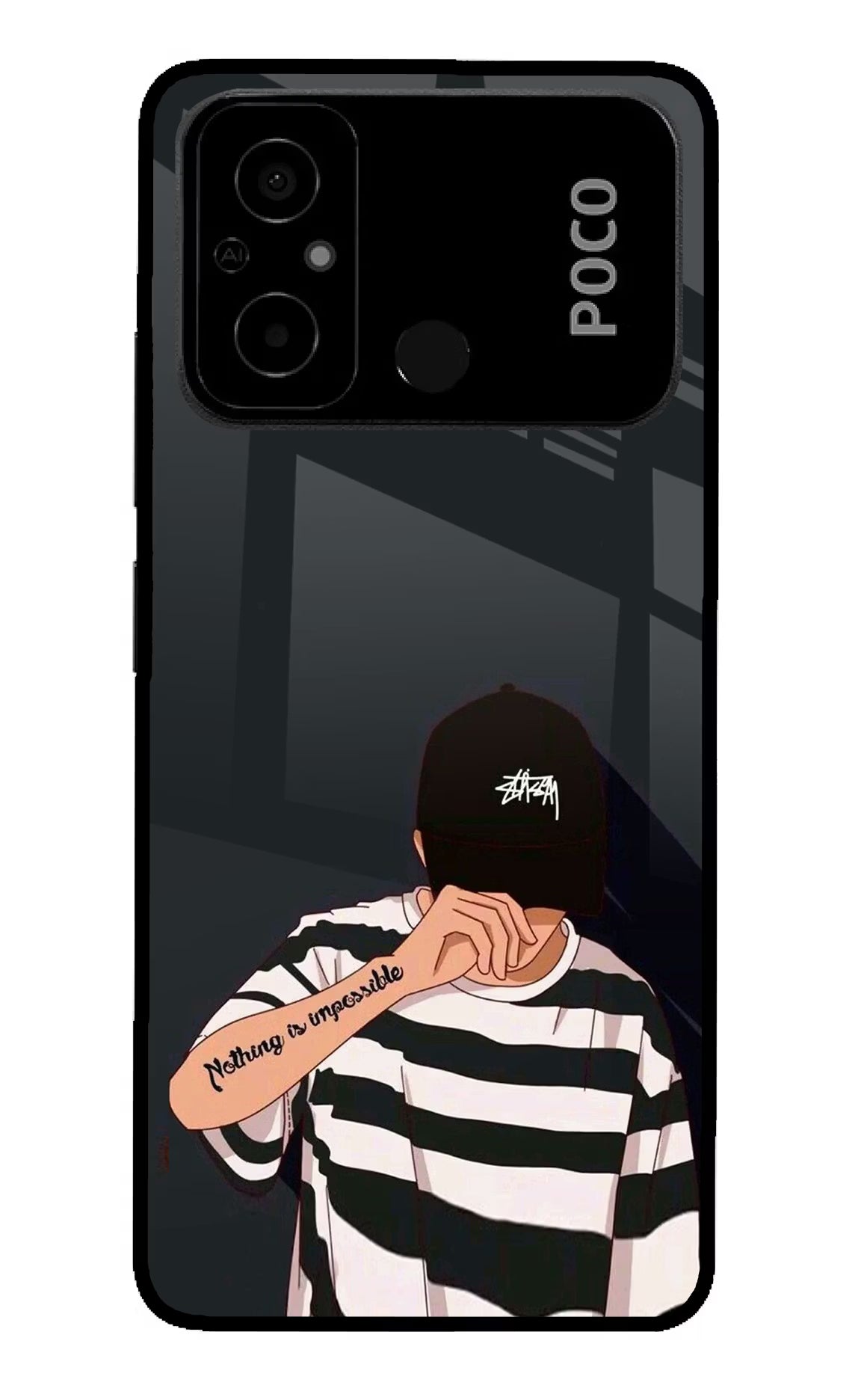 Aesthetic Boy Poco C55 Glass Case - Aesthetic Boy Poco C55 Glass Case Aesthetic Boy Poco C55 Glass Case
