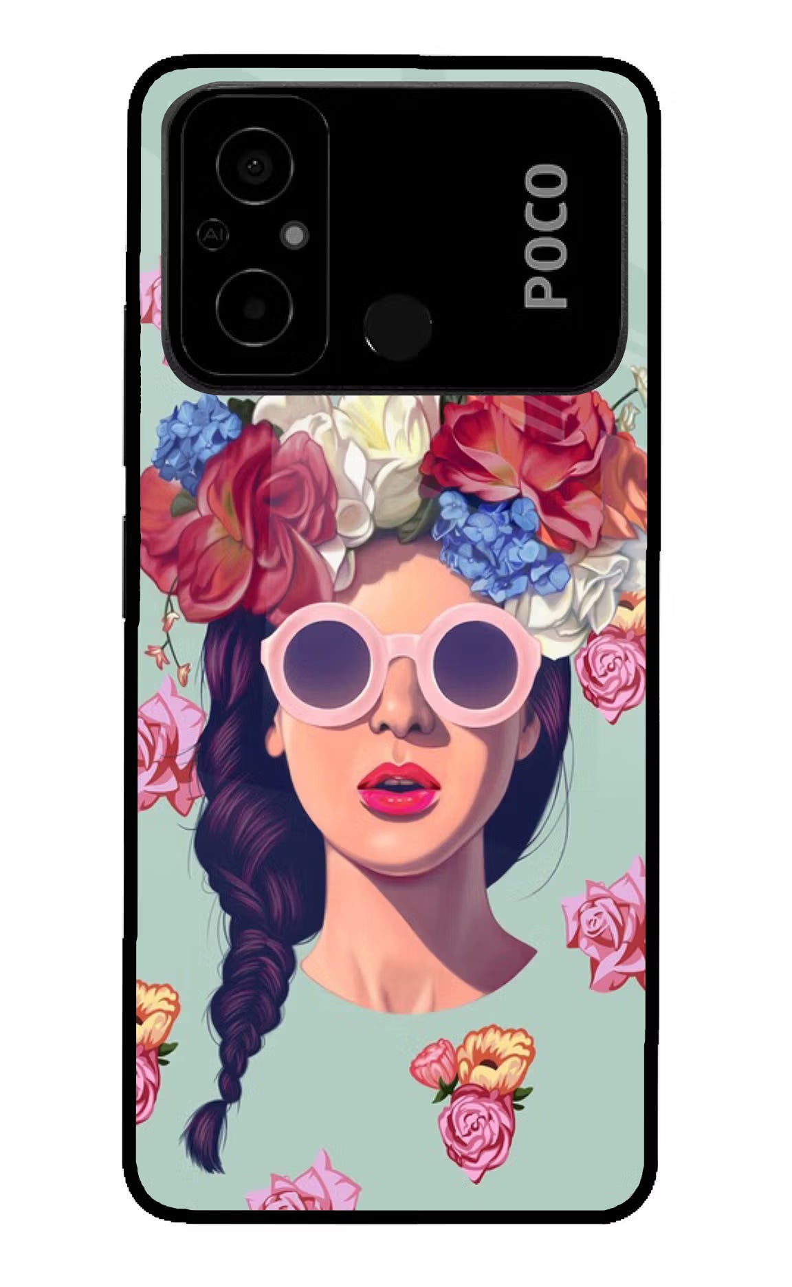 Pretty Girl Poco C55 Glass Case - Pretty Girl Poco C55 Glass Case Pretty Girl Poco C55 Glass Case