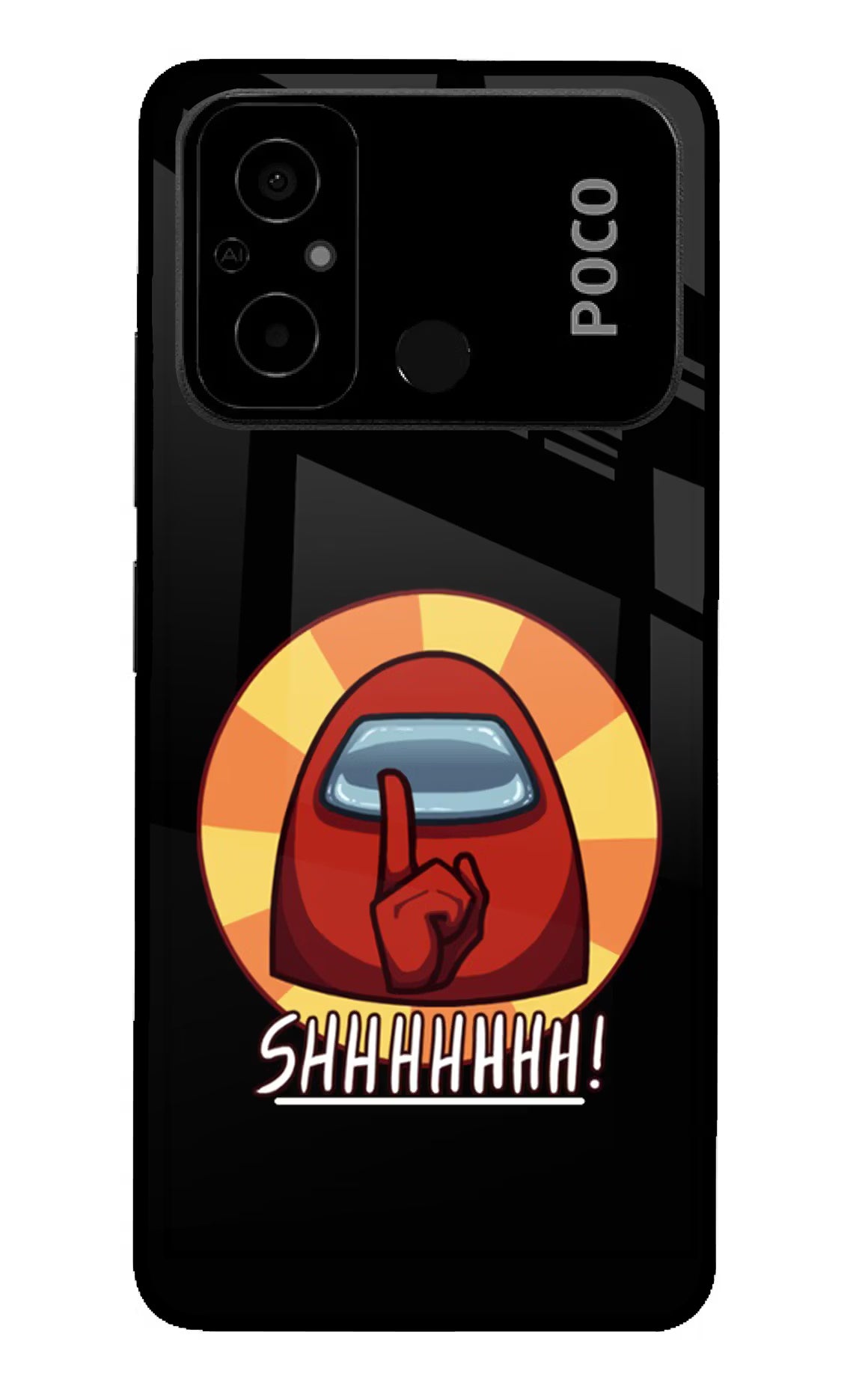 Among Us Shhh! Poco C55 Glass Case - Among Us Shhh! Poco C55 Glass Case Among Us Shhh! Poco C55 Glass Case