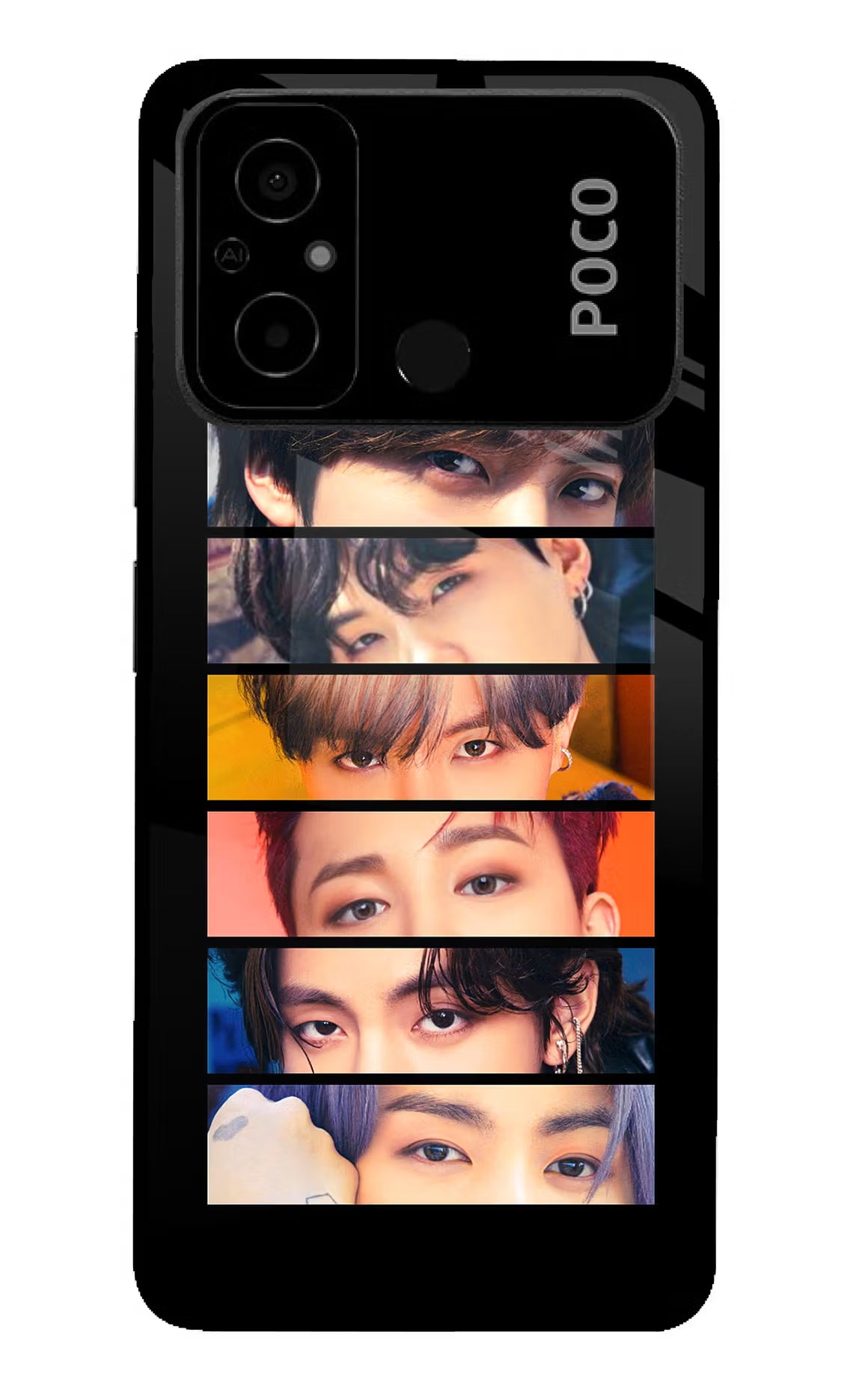 BTS Eyes Poco C55 Glass Case - BTS Eyes Poco C55 Glass Case BTS Eyes Poco C55 Glass Case