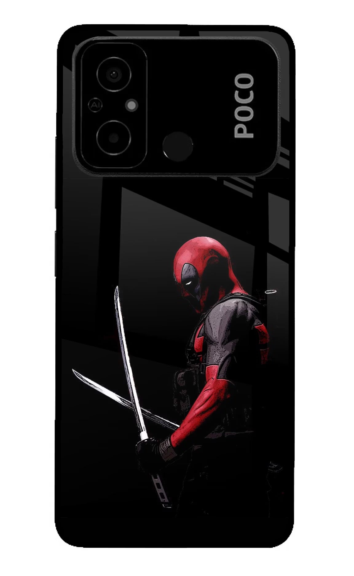 Deadpool Poco C55 Glass Case - Deadpool Poco C55 Glass Case Deadpool Poco C55 Glass Case