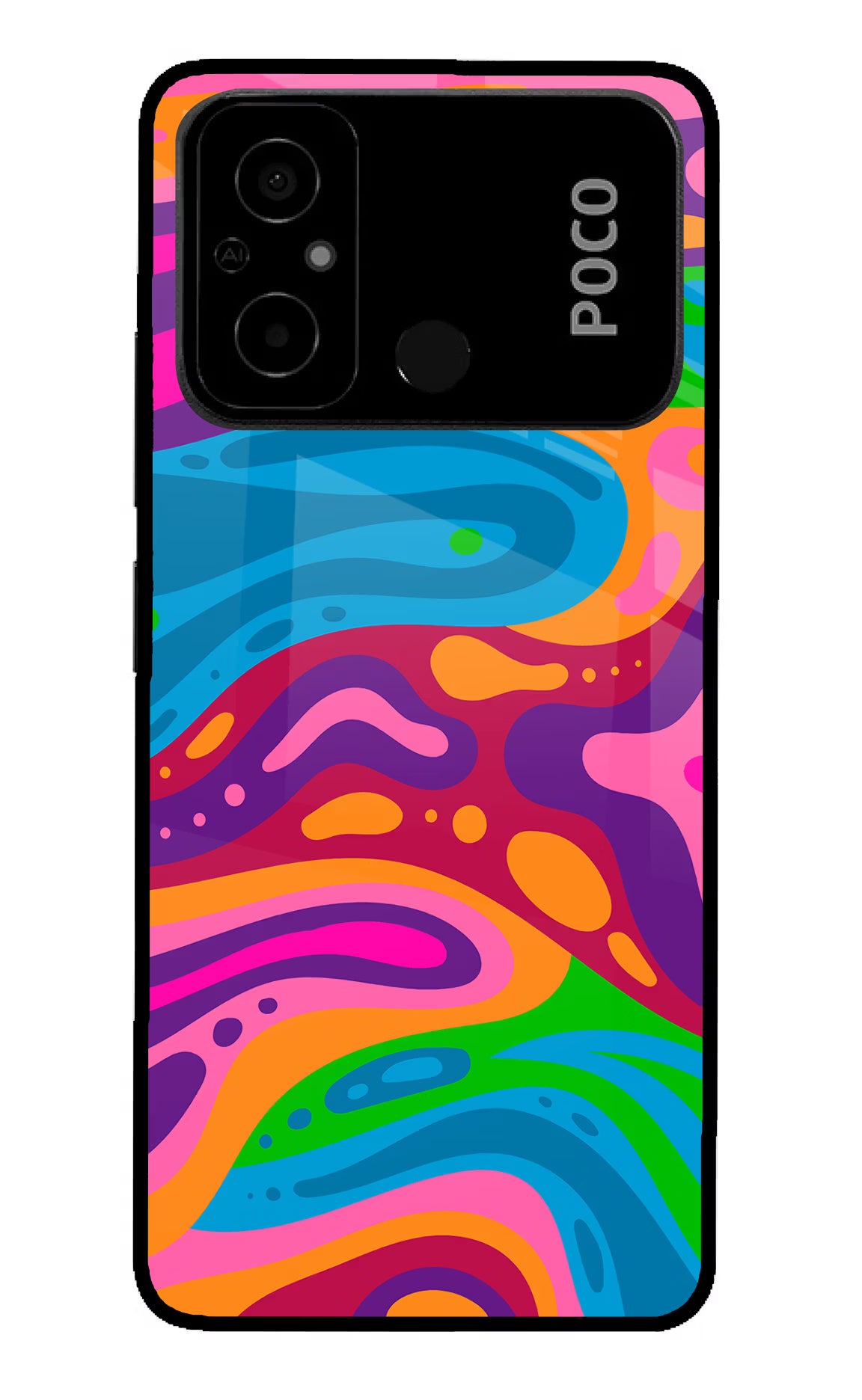 Trippy Pattern Poco C55 Glass Case - Trippy Pattern Poco C55 Glass Case Trippy Pattern Poco C55 Glass Case