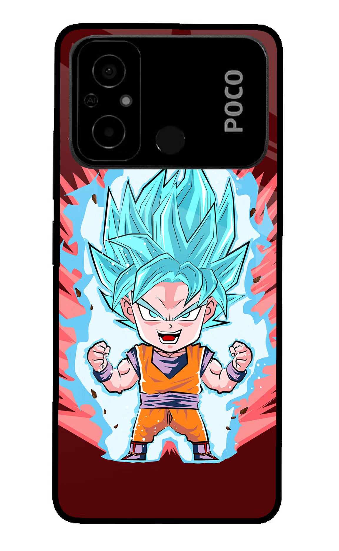 Goku Little Poco C55 Glass Case - Goku Little Poco C55 Glass Case Goku Little Poco C55 Glass Case
