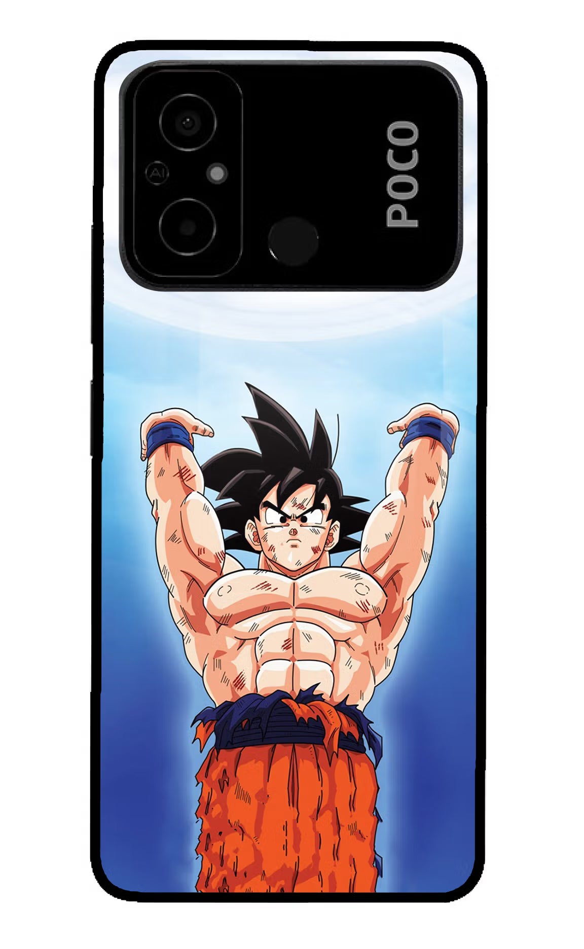 Goku Power Poco C55 Glass Case - Goku Power Poco C55 Glass Case Goku Power Poco C55 Glass Case