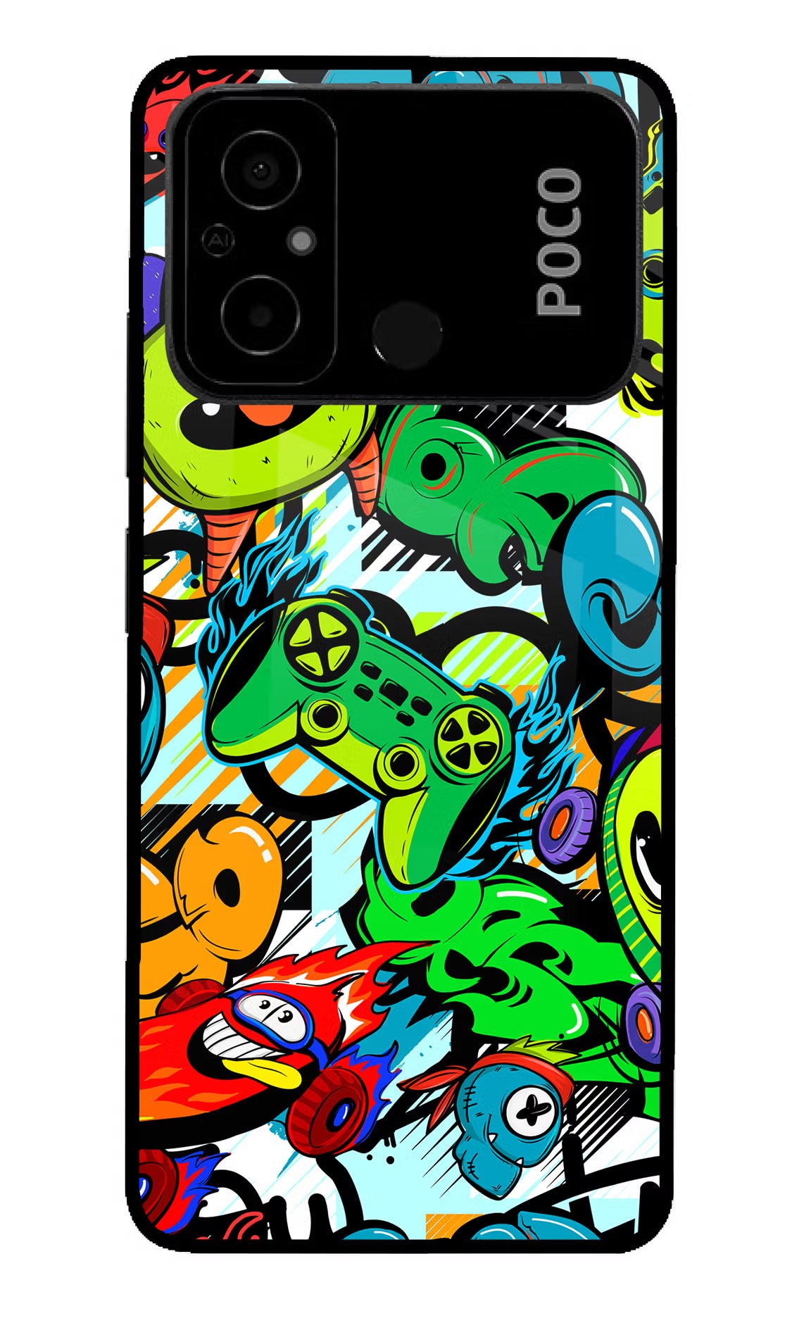 Game Doodle Poco C55 Glass Case - Game Doodle Poco C55 Glass Case Game Doodle Poco C55 Glass Case