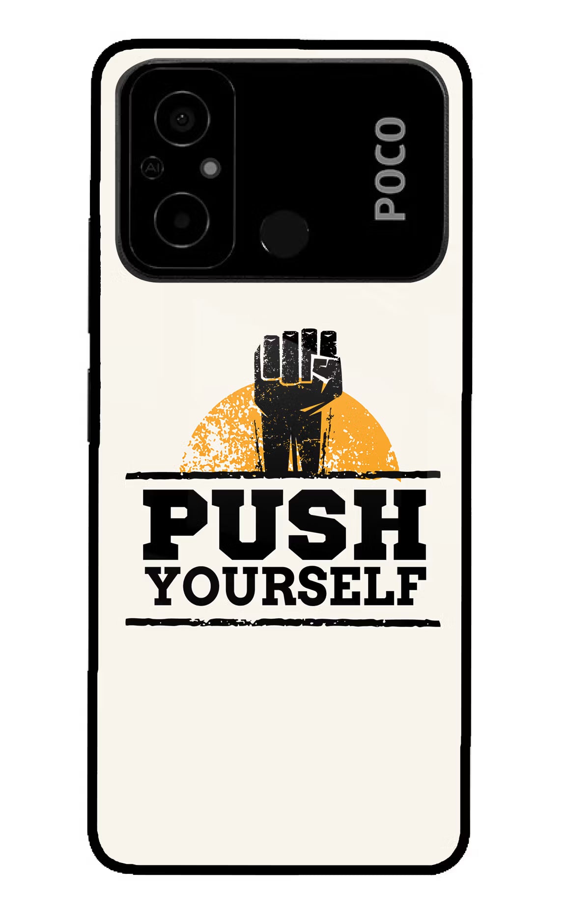Push Yourself Poco C55 Glass Case - Push Yourself Poco C55 Glass Case Push Yourself Poco C55 Glass Case