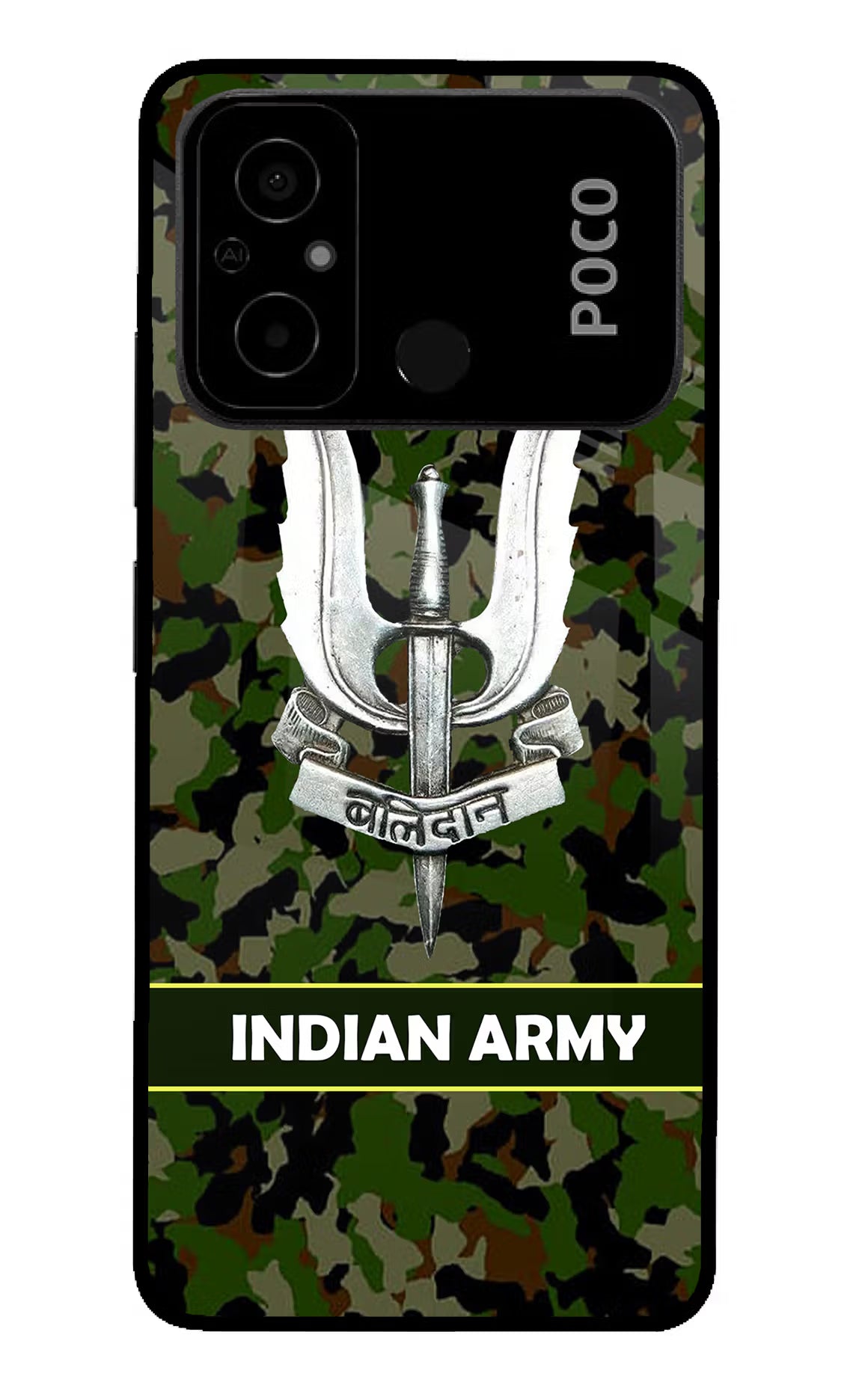 Balidan Indian Logo Poco C55 Glass Case - Balidan Indian Logo Poco C55 Glass Case Balidan Indian Logo Poco C55 Glass Case