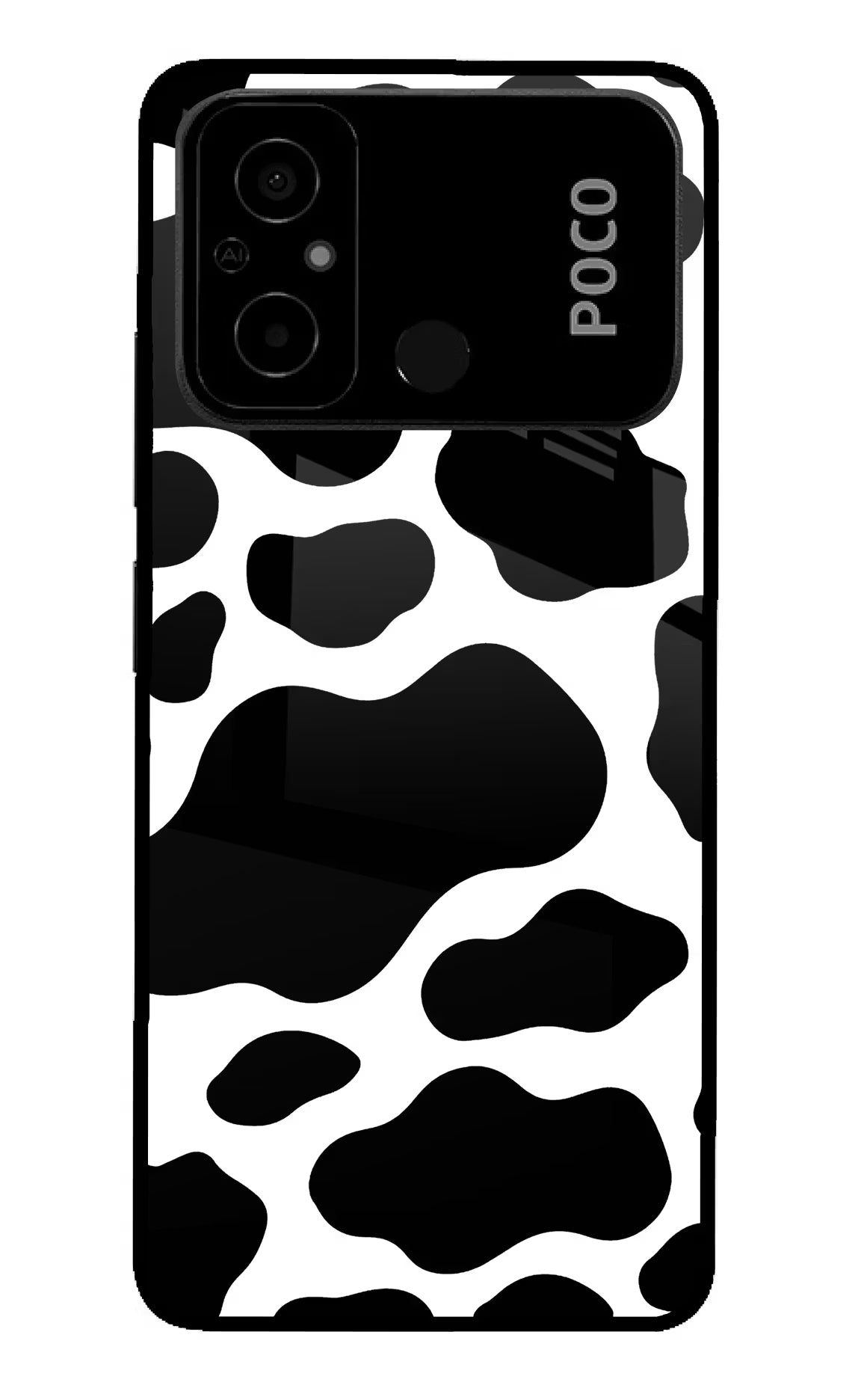 Cow Spots Poco C55 Glass Case - Cow Spots Poco C55 Glass Case Cow Spots Poco C55 Glass Case