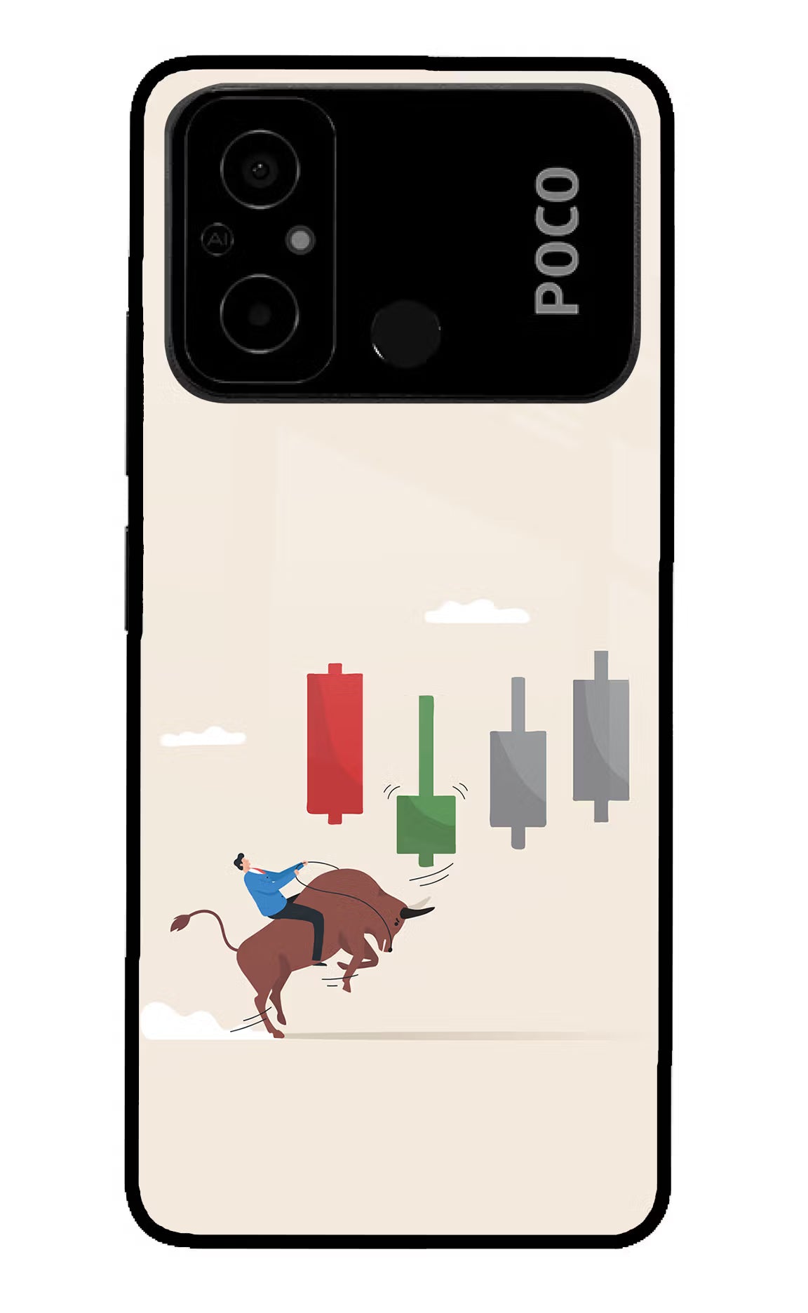 Bull Trading Momentum Poco C55 Glass Case - Bull Trading Momentum Poco C55 Glass Case Bull Trading Momentum Poco C55 Glass Case