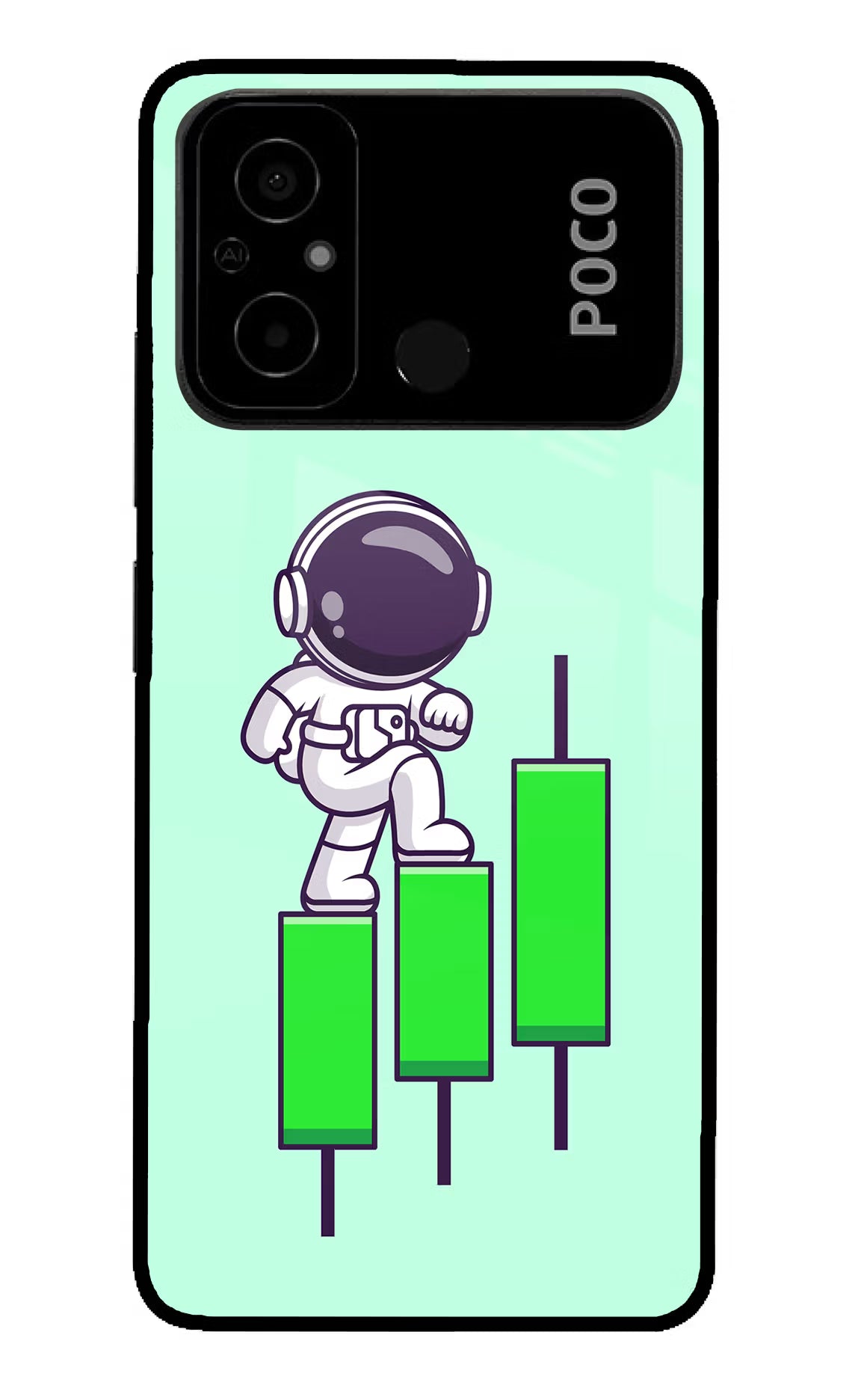 Astronaut Trader Poco C55 Glass Case - Astronaut Trader Poco C55 Glass Case Astronaut Trader Poco C55 Glass Case