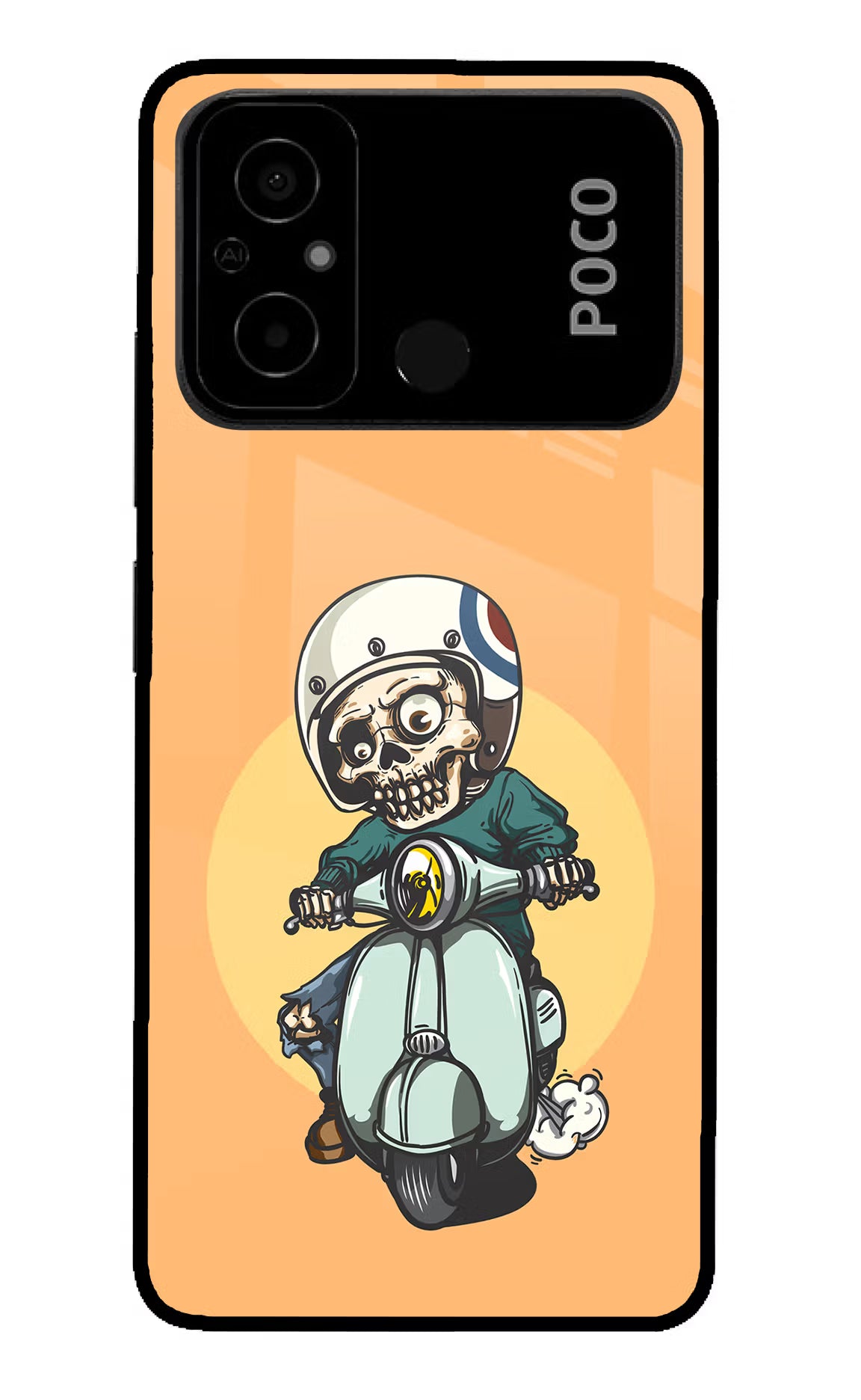 Undead Biker Poco C55 Glass Case - Undead Biker Poco C55 Glass Case Undead Biker Poco C55 Glass Case
