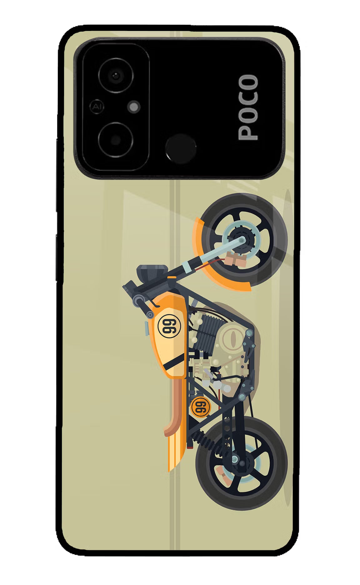 Vertical Speedster Poco C55 Glass Case - Vertical Speedster Poco C55 Glass Case Vertical Speedster Poco C55 Glass Case