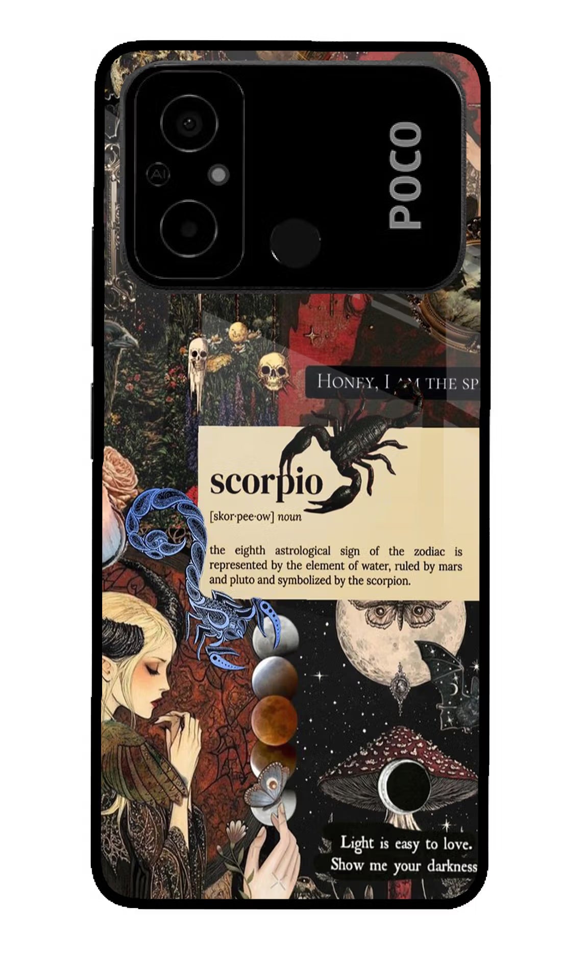 Scorpio Zodiac Poco C55 Glass Case - Scorpio Zodiac Poco C55 Glass Case Scorpio Zodiac Poco C55 Glass Case