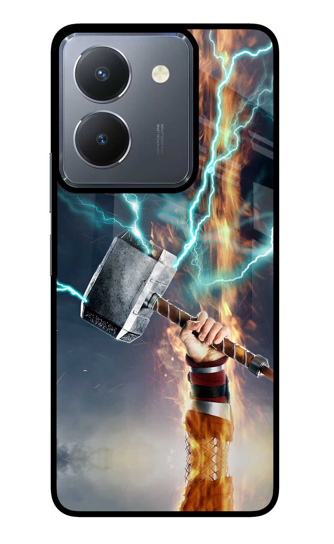 Thor Hammer Mjolnir Vivo Y36 Glass Case - Thor Hammer Mjolnir Vivo Y36 Glass Case Thor Hammer Mjolnir Vivo Y36 Glass Case