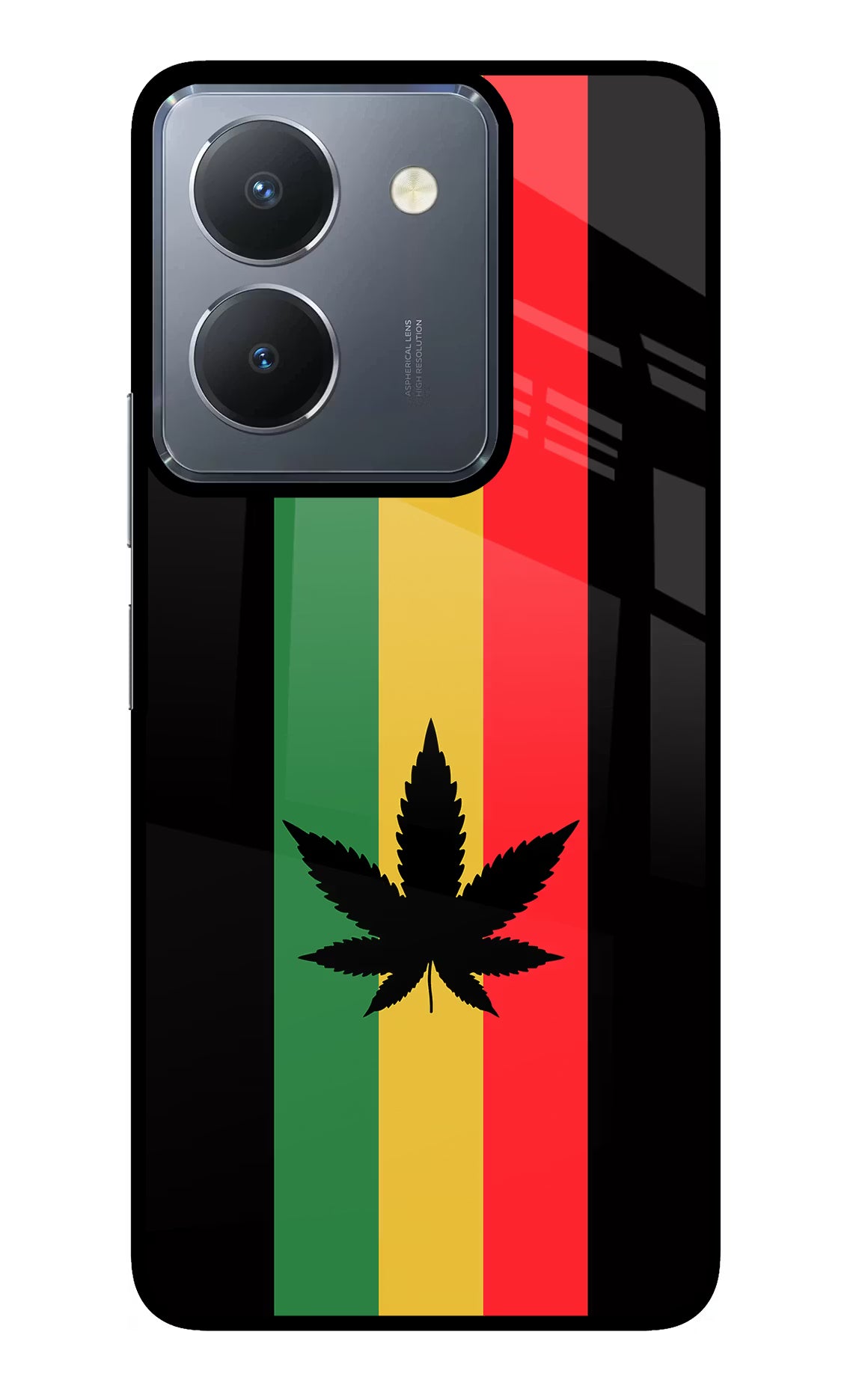 Weed Flag Vivo Y36 Glass Case - Weed Flag Vivo Y36 Glass Case Weed Flag Vivo Y36 Glass Case