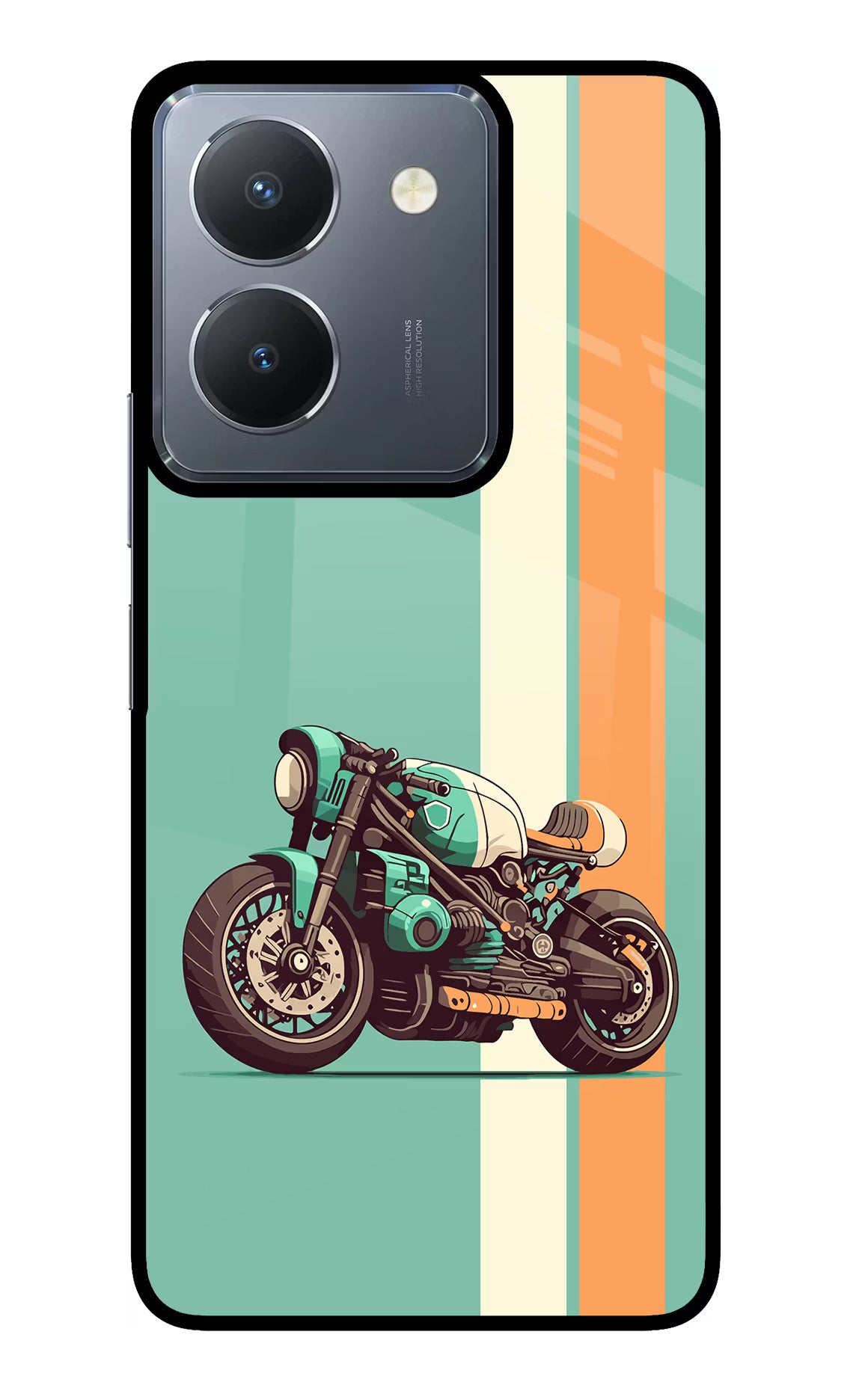 Striped Moto Drift Vivo Y36 Glass Case - Striped Moto Drift Vivo Y36 Glass Case Striped Moto Drift Vivo Y36 Glass Case