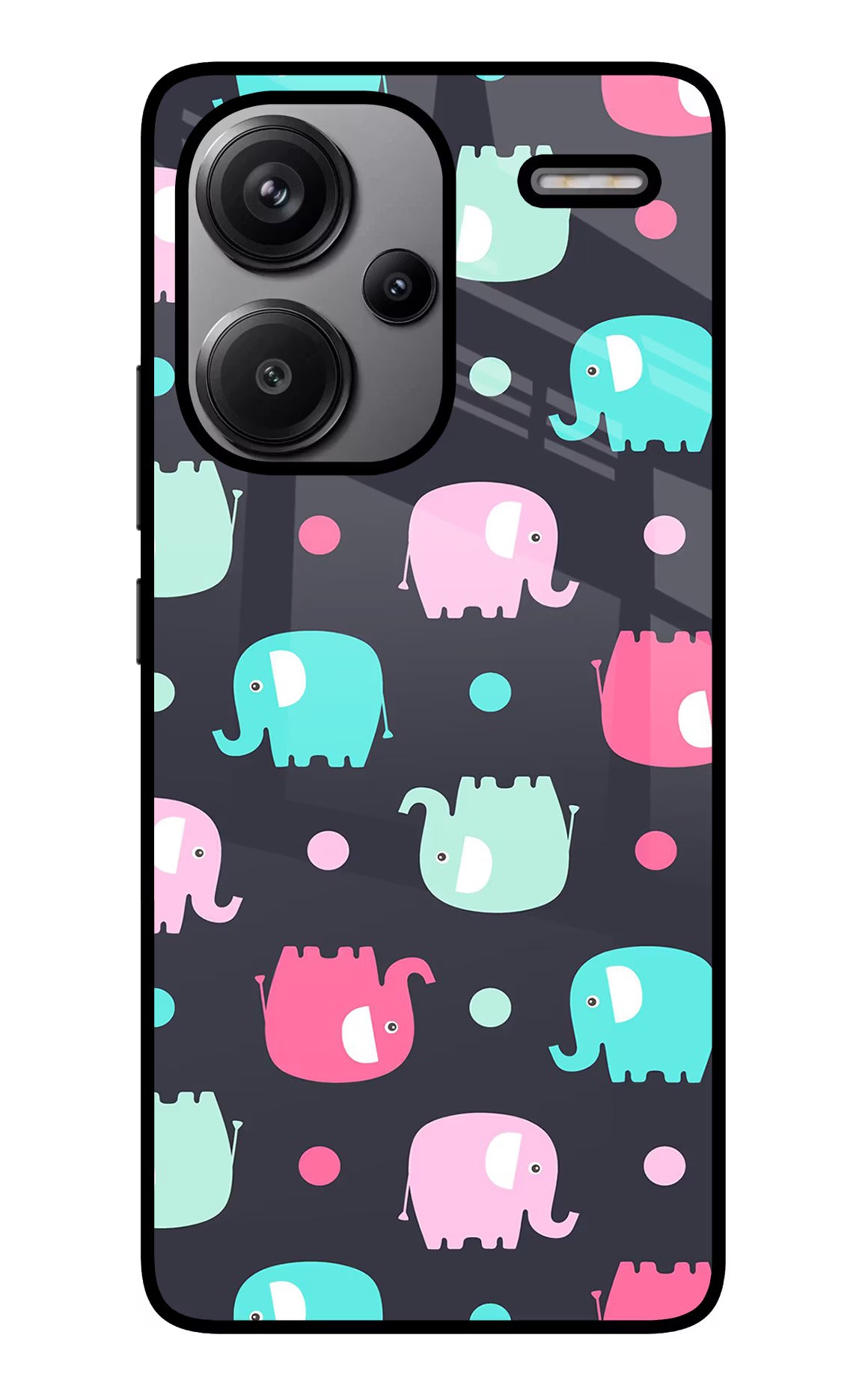 Elephants Redmi Note 13 Pro+ 5G Glass Case - Elephants Redmi Note 13 Pro+ 5G Glass Case Elephants Redmi Note 13 Pro+ 5G Glass Case