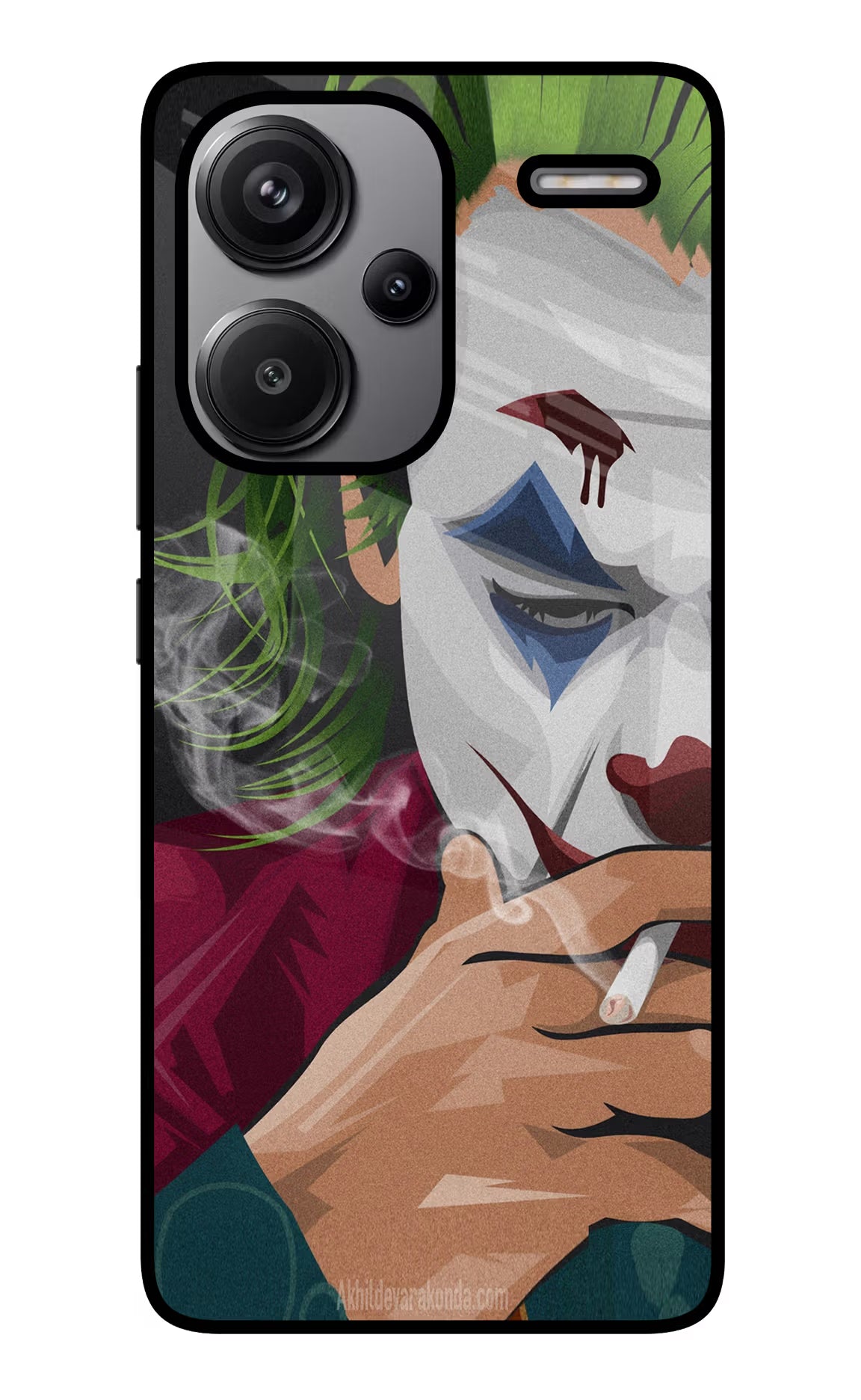 Joker Smoking Redmi Note 13 Pro+ 5G Glass Case - Joker Smoking Redmi Note 13 Pro+ 5G Glass Case Joker Smoking Redmi Note 13 Pro+ 5G Glass Case