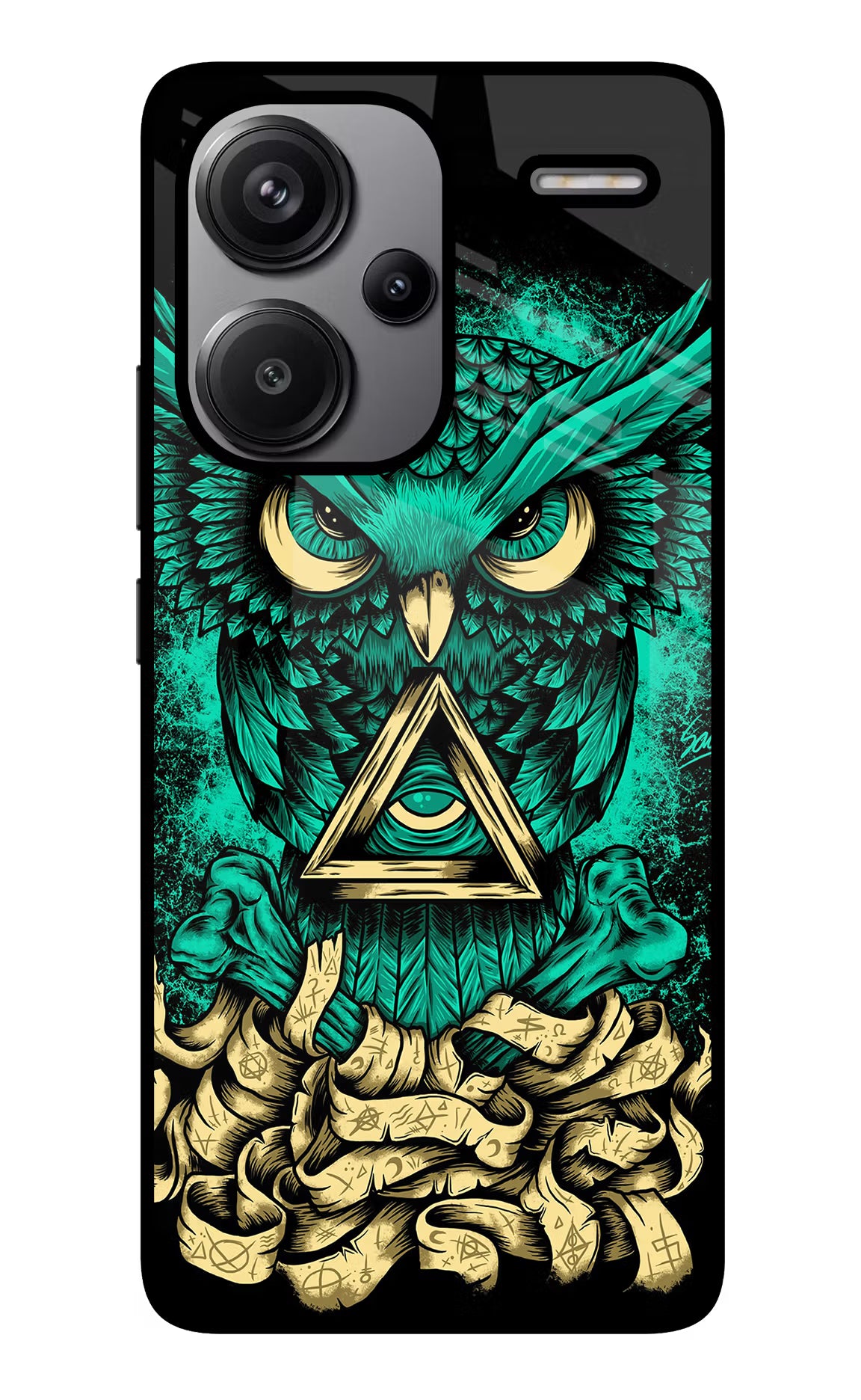Green Owl Redmi Note 13 Pro+ 5G Glass Case - Green Owl Redmi Note 13 Pro+ 5G Glass Case Green Owl Redmi Note 13 Pro+ 5G Glass Case