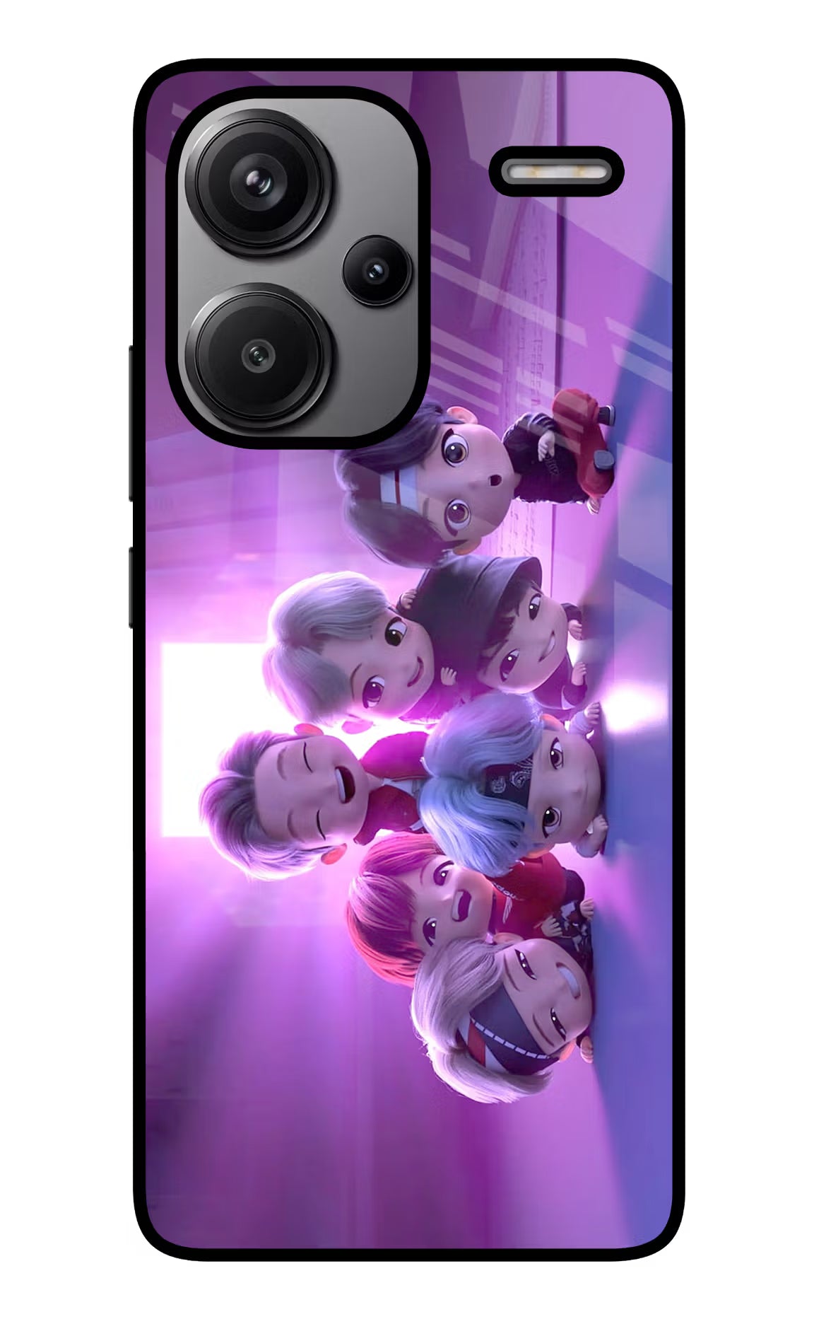BTS Chibi Redmi Note 13 Pro+ 5G Glass Case - BTS Chibi Redmi Note 13 Pro+ 5G Glass Case BTS Chibi Redmi Note 13 Pro+ 5G Glass Case