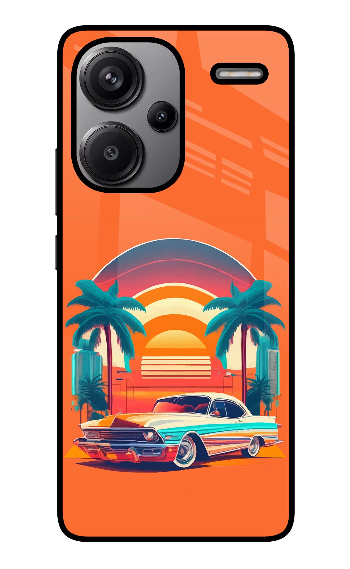Palm Drive 80s Redmi Note 13 Pro+ 5G Glass Case - Palm Drive 80s Redmi Note 13 Pro+ 5G Glass Case Palm Drive 80s Redmi Note 13 Pro+ 5G Glass Case